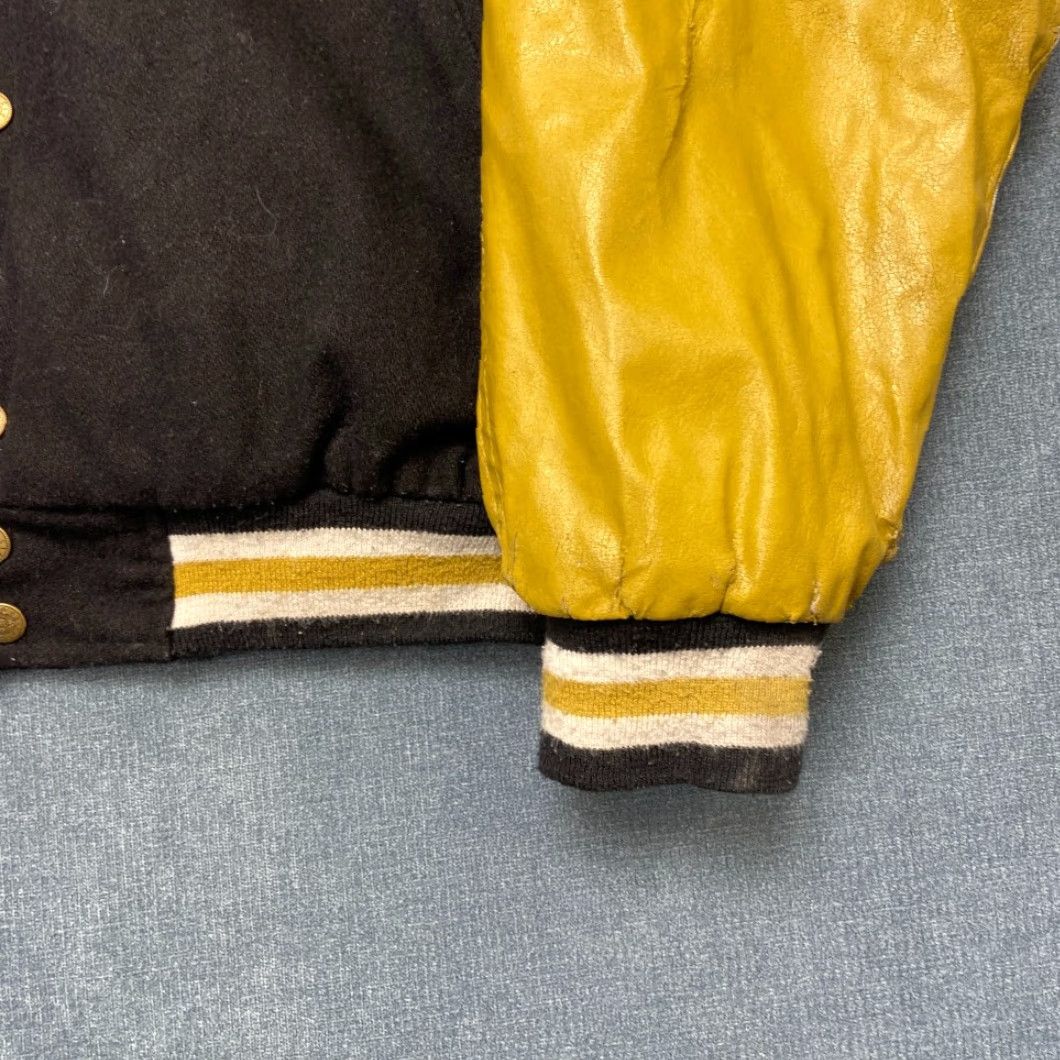 Vintage Steve & Barry's Army Varsity Jacket Mens L Black Yellow Raglan Sleeve Snap Front Size US L / EU 52-54 / 3 - 4 Thumbnail