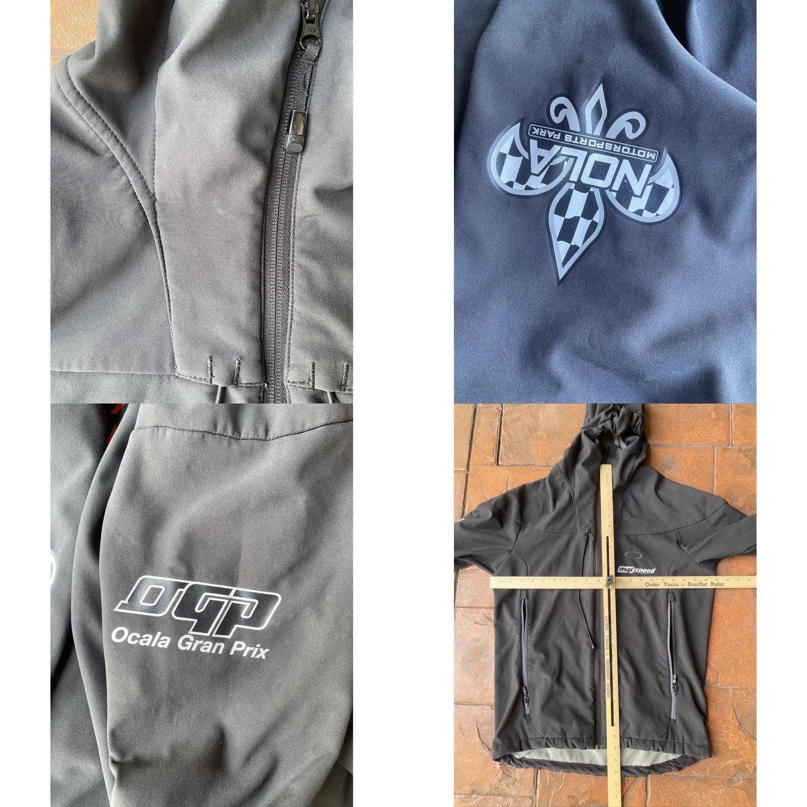Oakley VINTAGE Oakley Grand Prix Team USA Hooded Tech Jacket Full Zip Fleece Lined Gorpcore Med Black Mens Hoodie Size US M / EU 48-50 / 2 - 8 Thumbnail