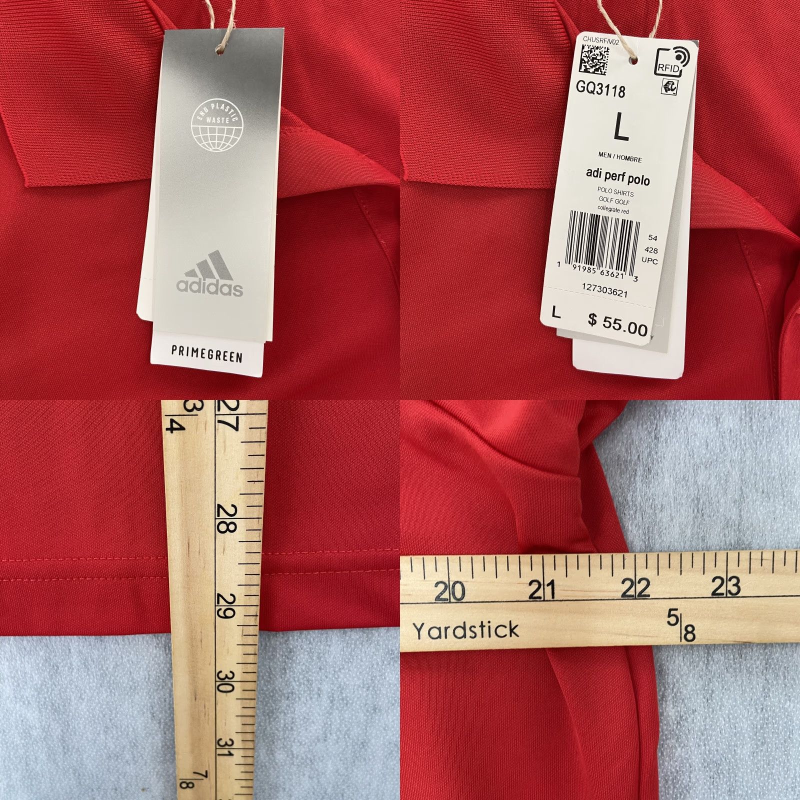 Adidas Adidas Golf Polo New The Spirit Collegiate Red Adult Large Men Performance Shirt Polo Size US L / EU 52-54 / 3 - 8 Thumbnail