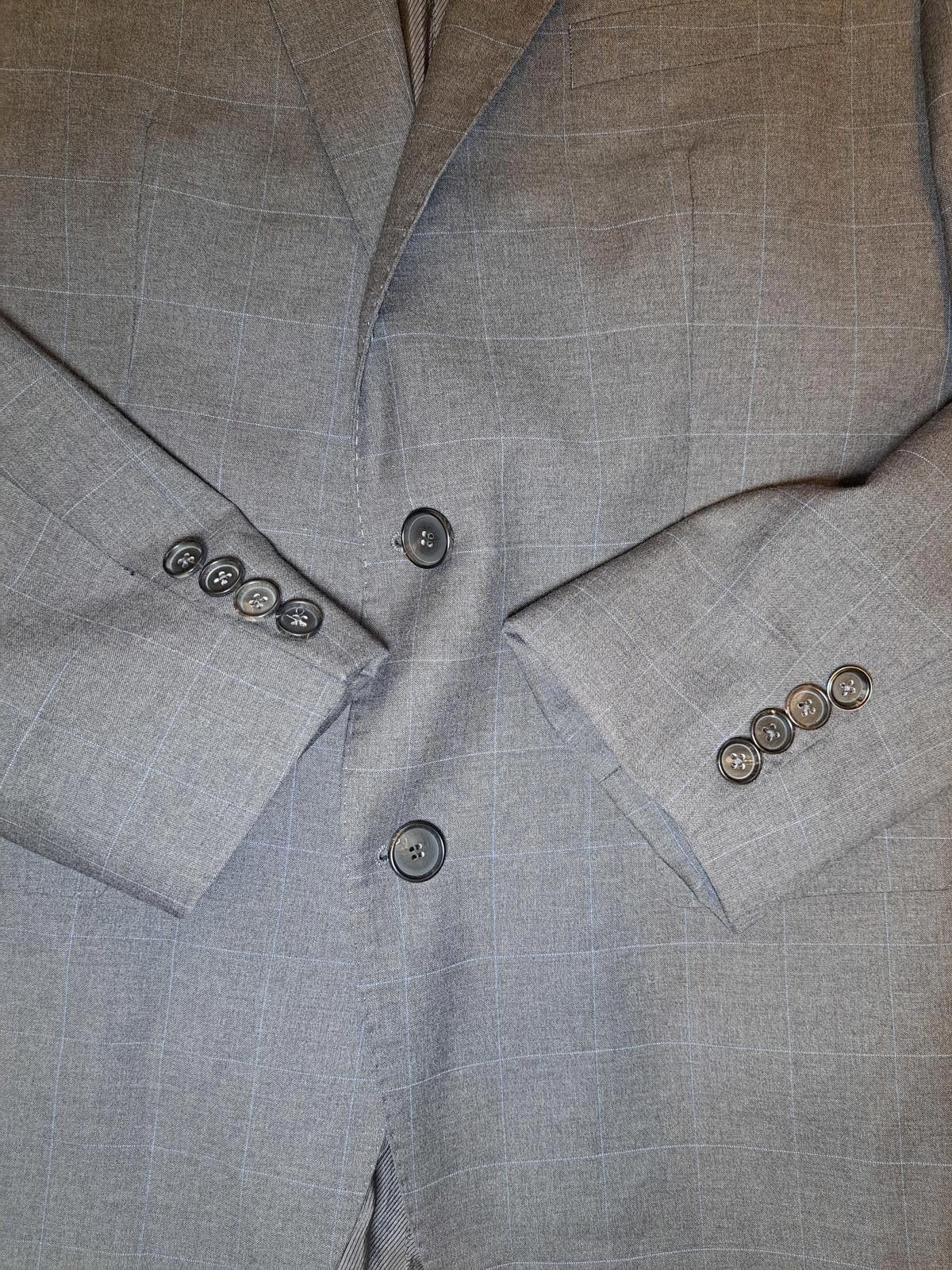 Other Hugo Boss Sport Coat 40R Brown Gray Windowpane Virgin Wool Size 40R - 5 Thumbnail