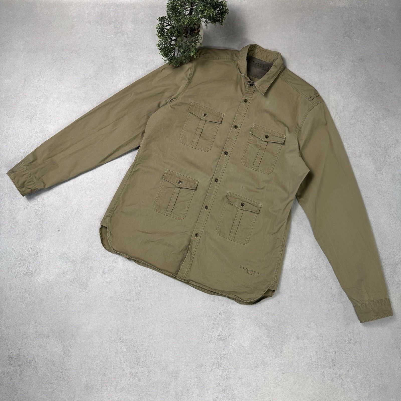 Burberry Vintage Burberry Brit Men Button Up Shirt Cargo Size L Beige Size US L / EU 52-54 / 3 - 1 Thumbnail