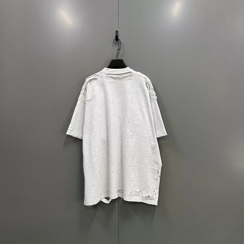 Balenciaga Balenciaga Grey damaged round neck short sleeve Size US XL / EU 56 / 4 - 2 Thumbnail