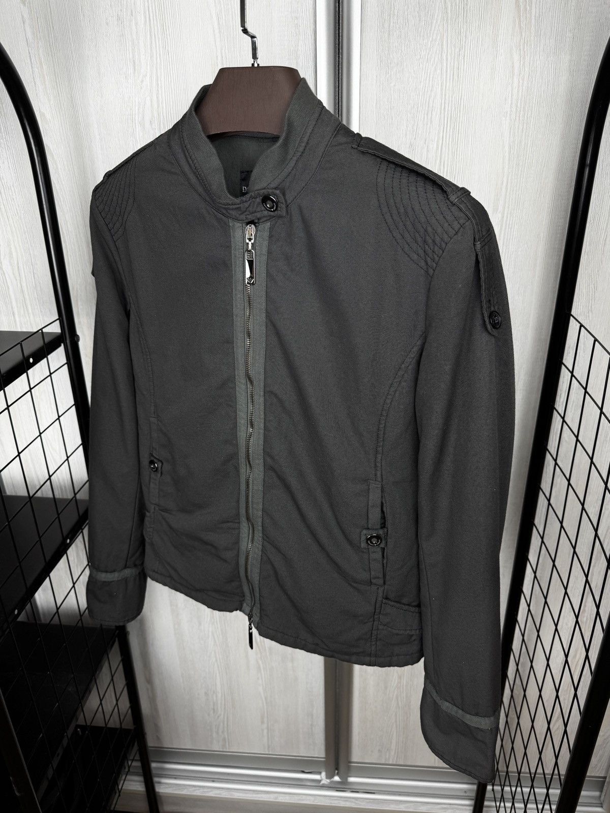 Emporio Armani Emporio Armani grey cotton military utility bomber jacket Size XL / US 12-14 / IT 48-50 - 7 Thumbnail
