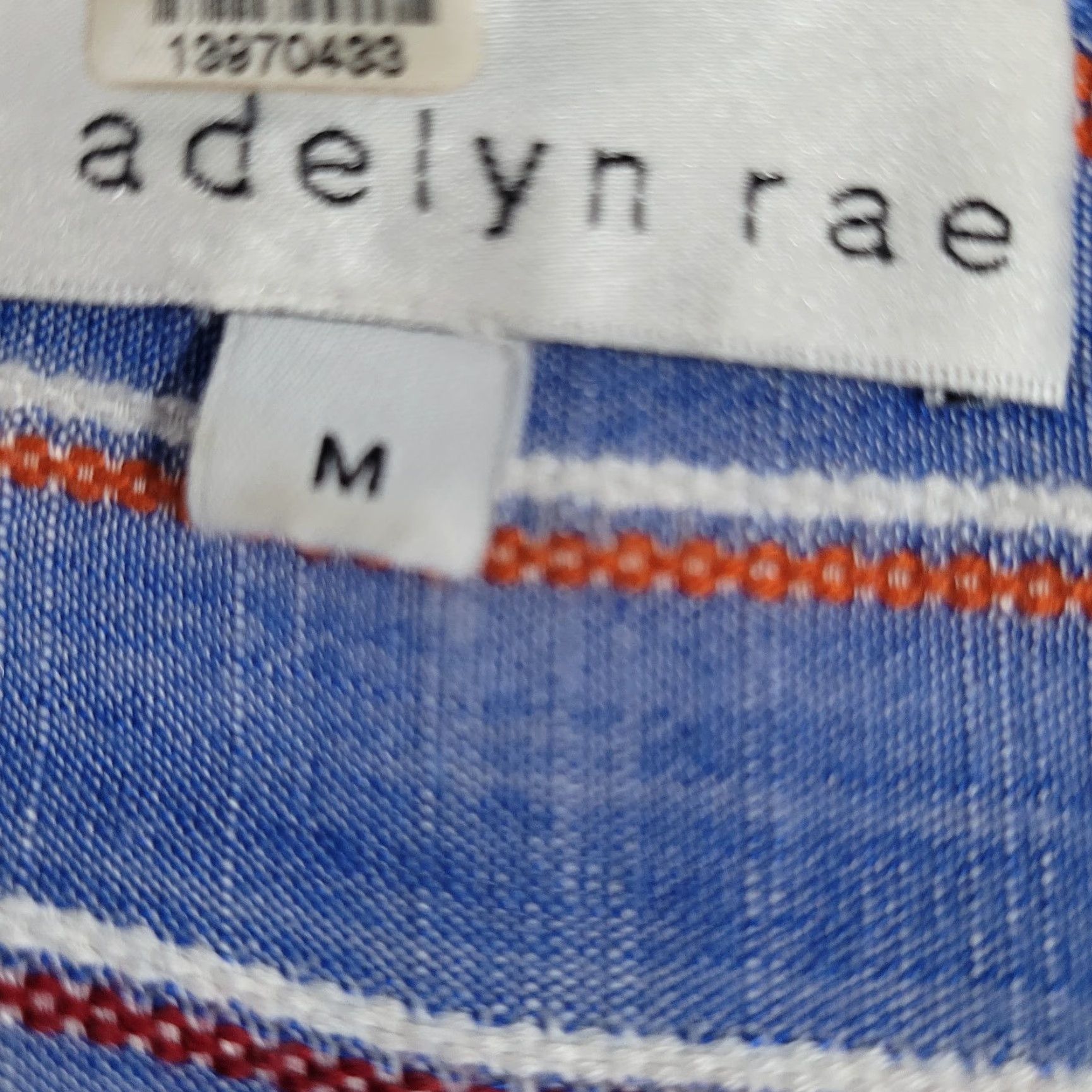 Vintage VINTAGE Adelyn Rae Striped Short Sleeve Romper M Blue Crochet Trim Front Tie Puff Sleeve V-Neck Casual Womens Size 32" / US 10 / IT 46 - 3 Thumbnail