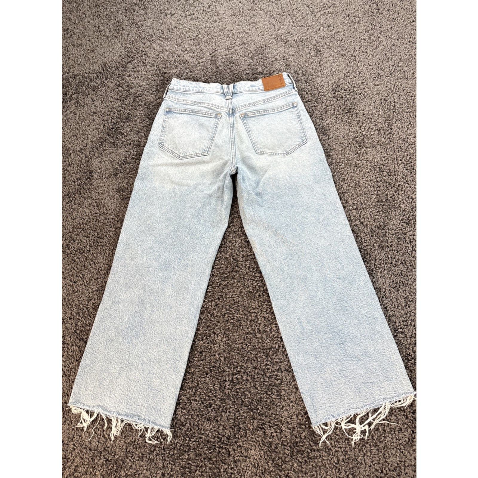 J.Crew J.CREW Jeans Slim Wide-Leg Women's 27x26 High Rise Frayed Hem Denim 99% Cotton Stretch Blue City Size 27" / US 4 / IT 40 - 7 Thumbnail