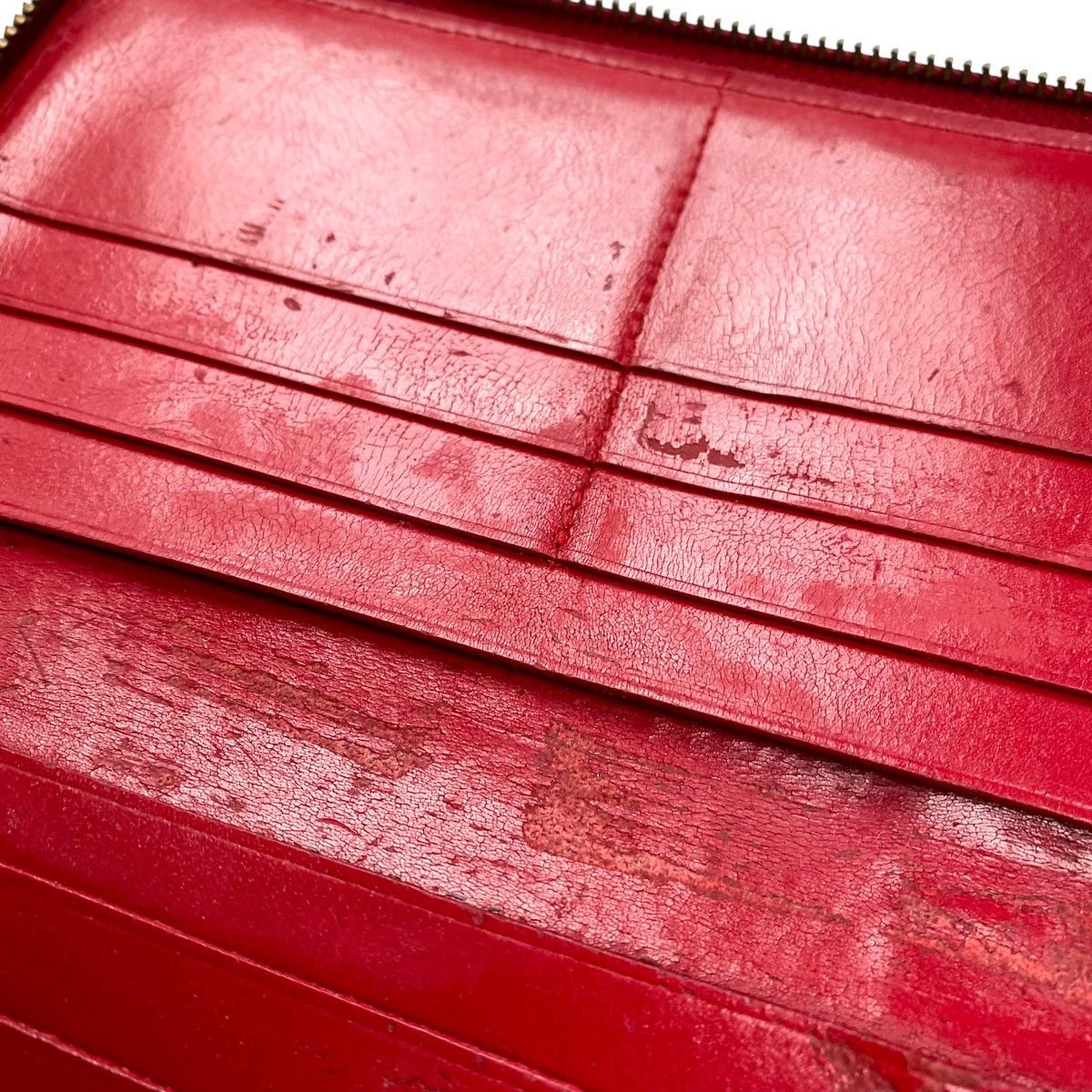 Comme des Garcons Comme des Garcons Leather Red Distressed Zip Wallet Size ONE SIZE - 5 Thumbnail