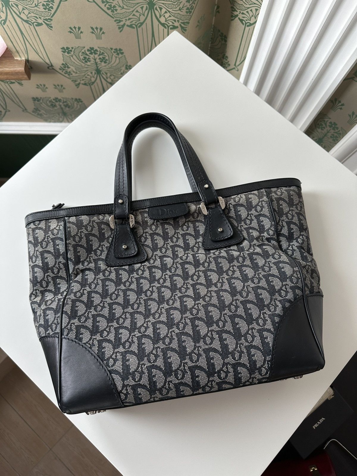 Christian Dior Monsieur DIOR Monogram Navy Diorissimo Canvas Medium Tote Bag Size ONE SIZE - 12 Thumbnail
