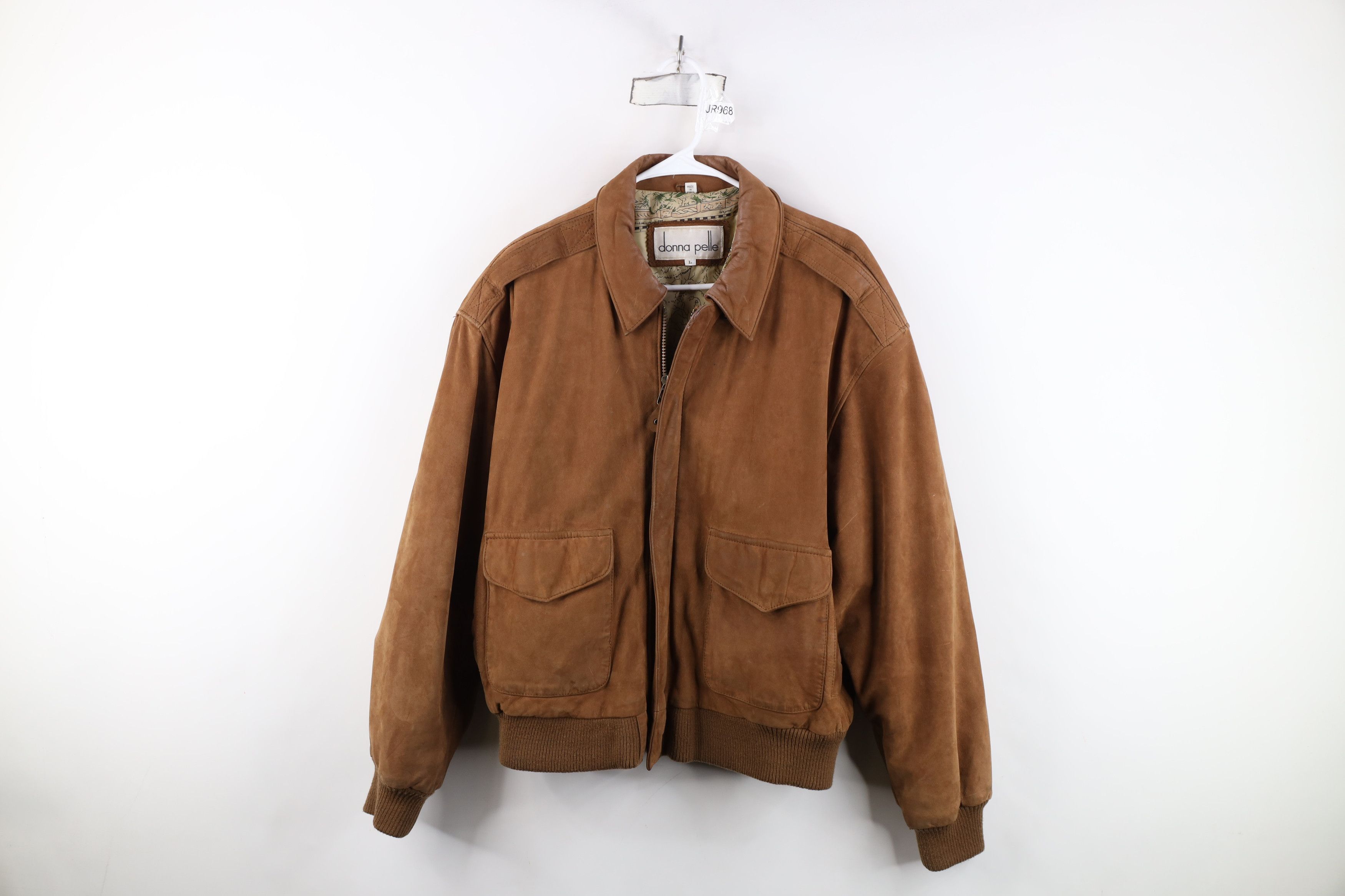 Vintage Vintage 90s Streetwear Suede Leather Flight Bomber Jacket Size US L / EU 52-54 / 3 - 1 Thumbnail