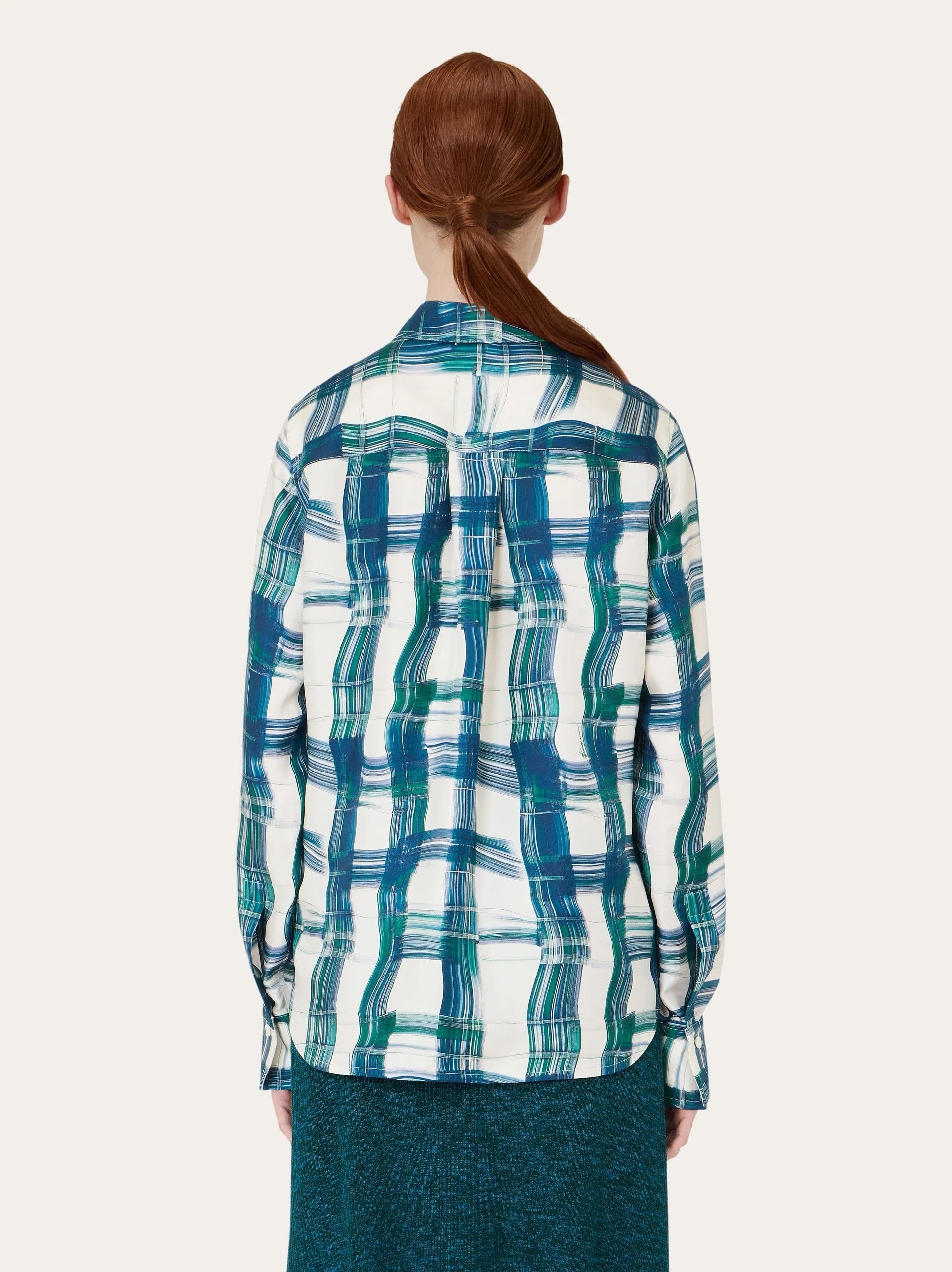 Salvatore Ferragamo o1s1rm0426 Tartan Shirt in Blue/White Size XS / US 0-2 / IT 36-38 - 3 Thumbnail