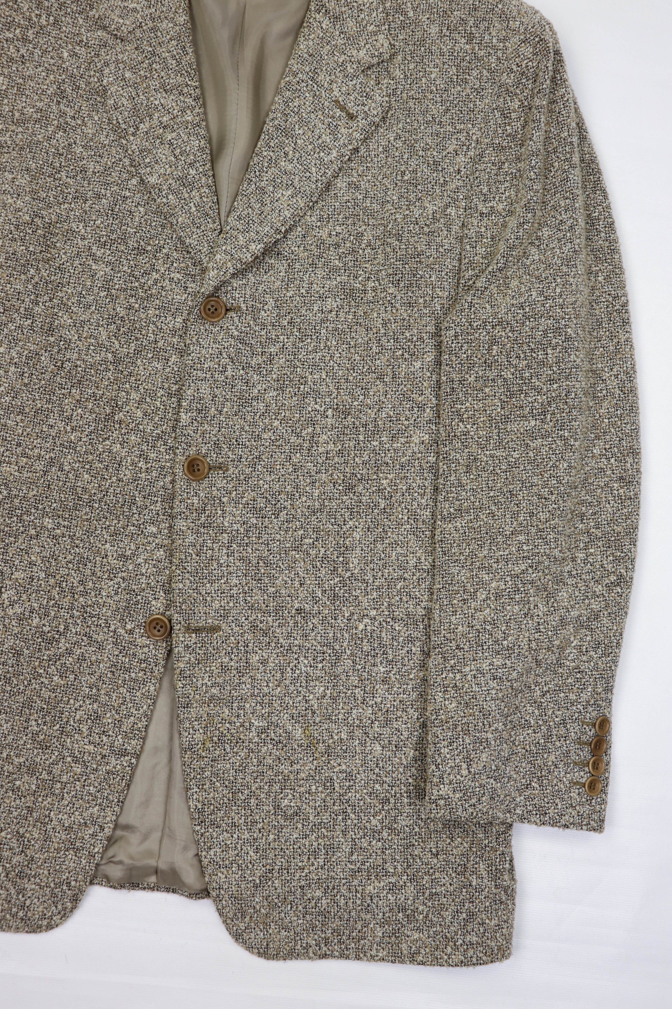 Canali Canali Proposta Cream Beige Terry Fabric Sport Coat Blazer Size 50R - 6 Thumbnail