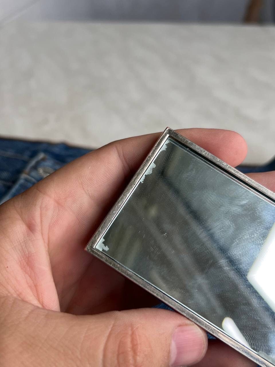 Yves Saint Laurent YSL 2004 Steel Metal Beauty Futuristic Mirror Glass Y2K Rare Size ONE SIZE - 8 Thumbnail