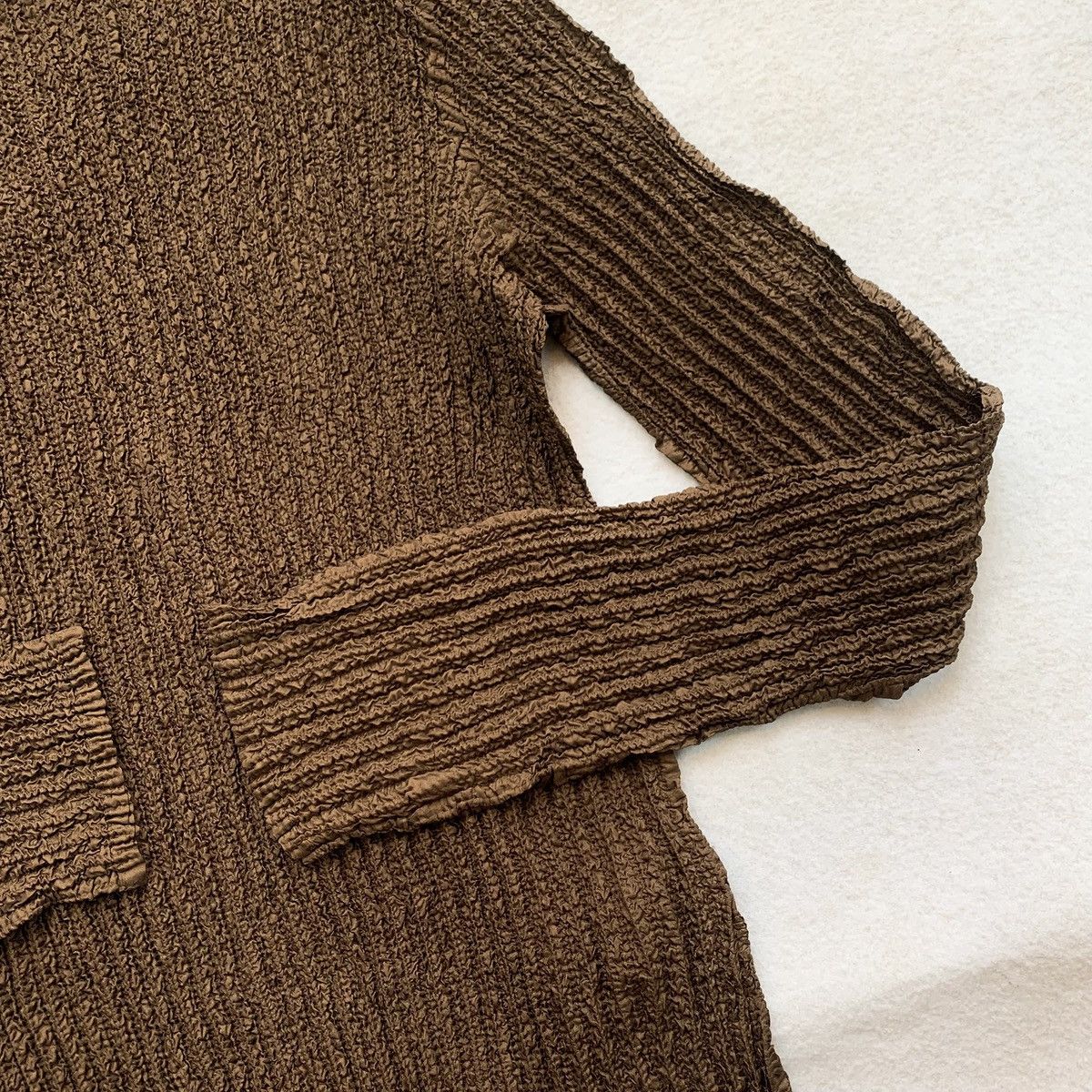 Other Peplum By Yoshiki Hishinuma Crinkled Pleated Long Sleeve Top Size M / US 6-8 / IT 42-44 - 5 Thumbnail