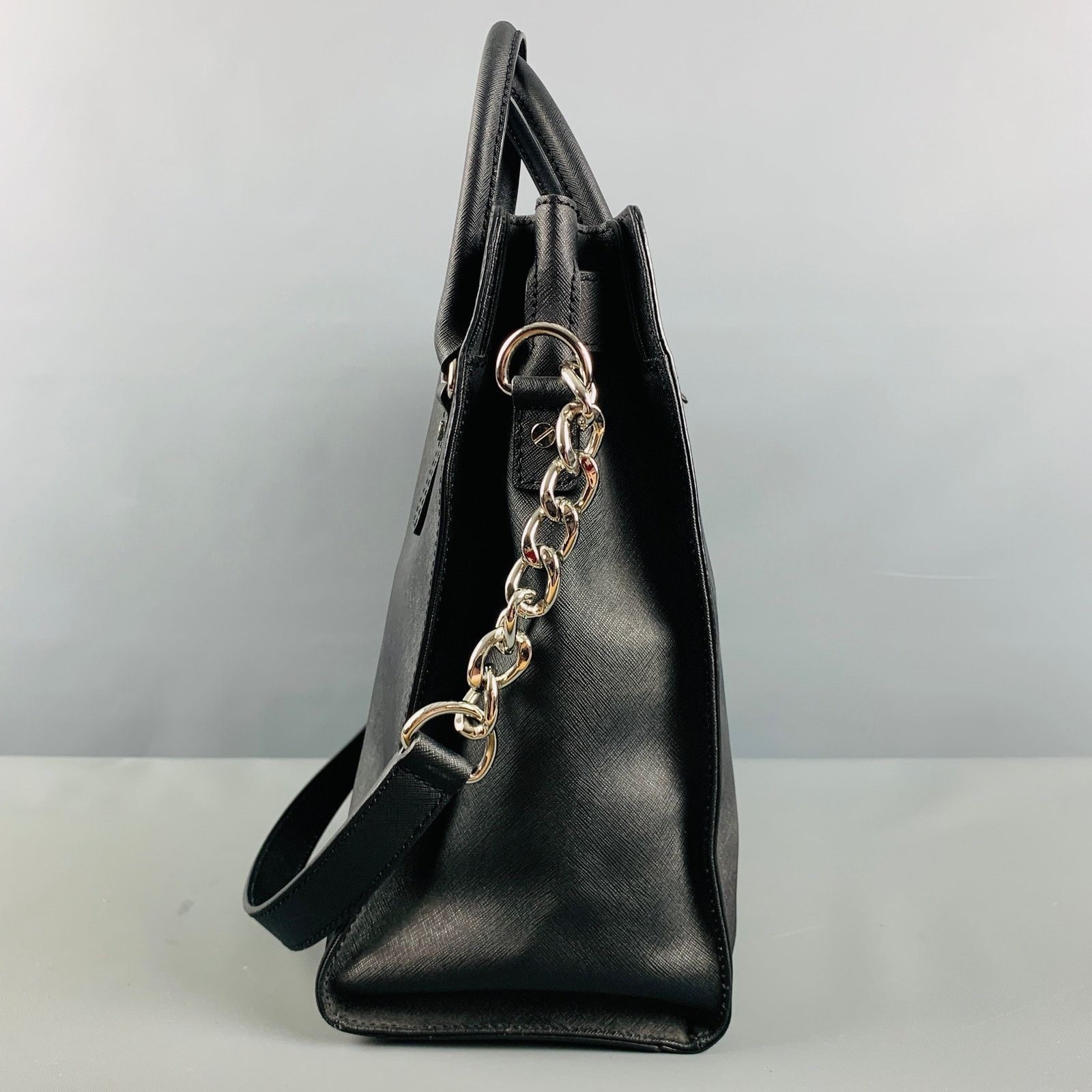 Michael Kors Black Studded Coated Canvas Tote Handbag Size ONE SIZE - 3 Thumbnail