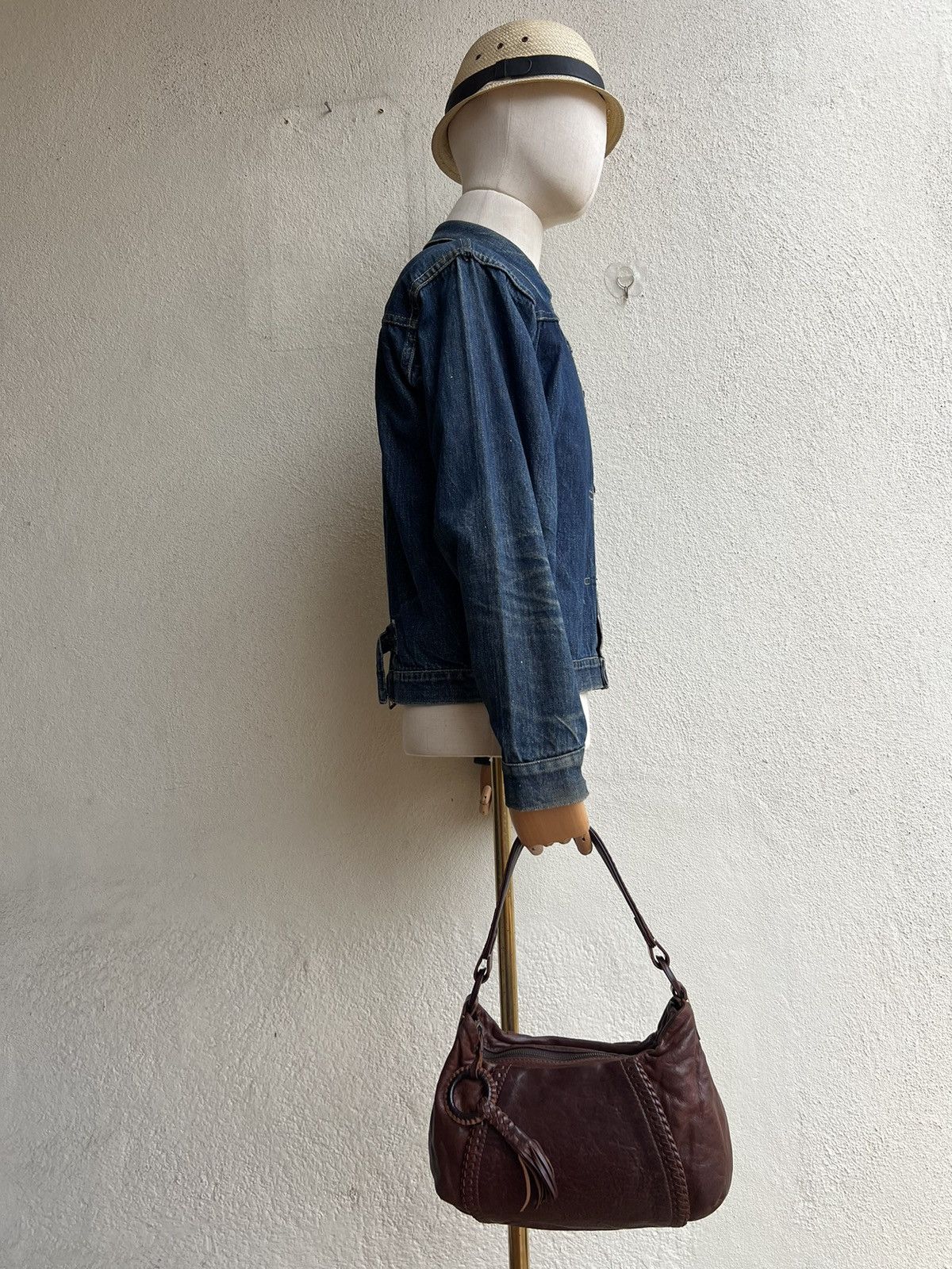 Leather genten Japan Patina Leather Mini Hobo Bag Size ONE SIZE - 19 Thumbnail