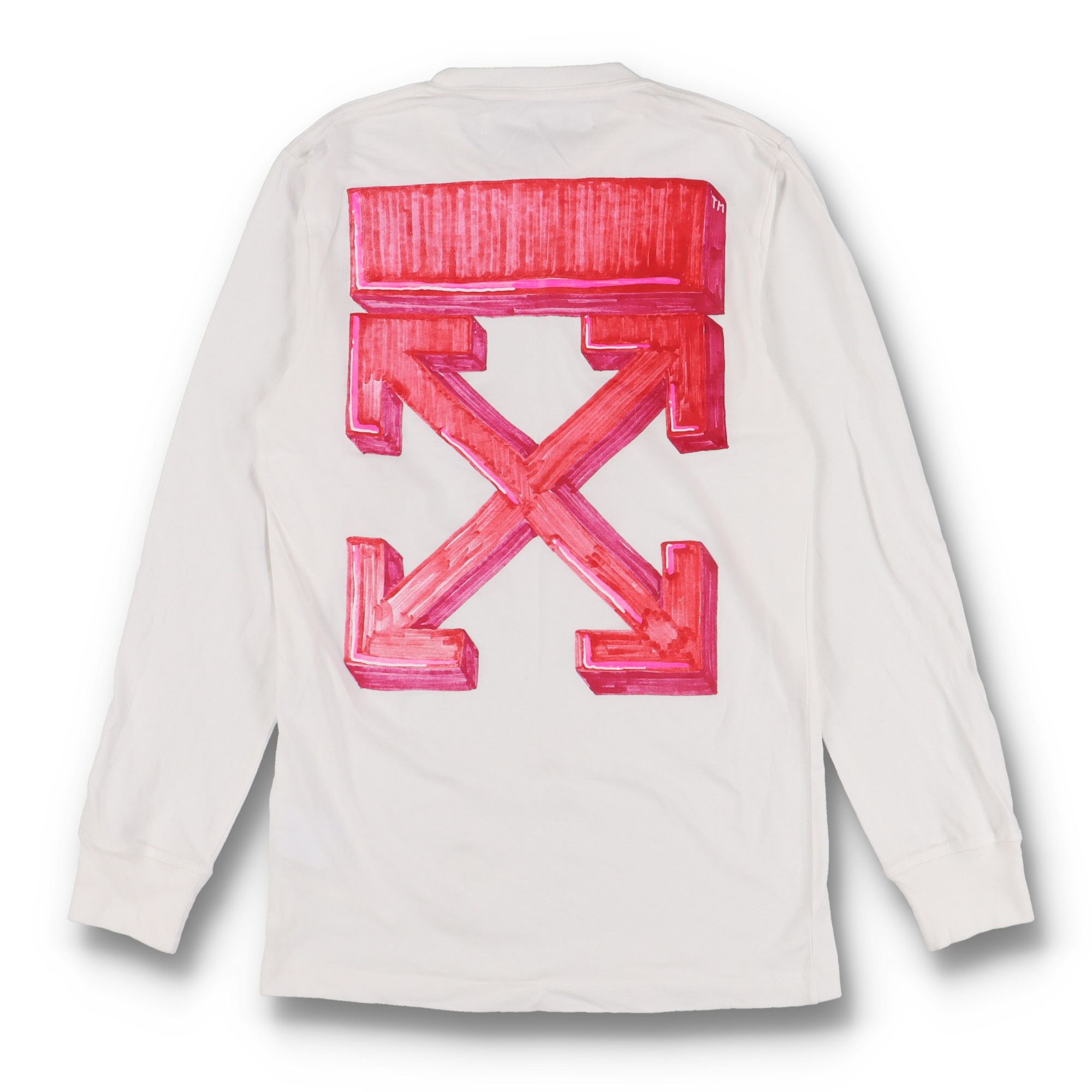 Off-White Pink Marker Arrows Long Sleeve T-Shirt Size S / US 4 / IT 40 - 1 Thumbnail
