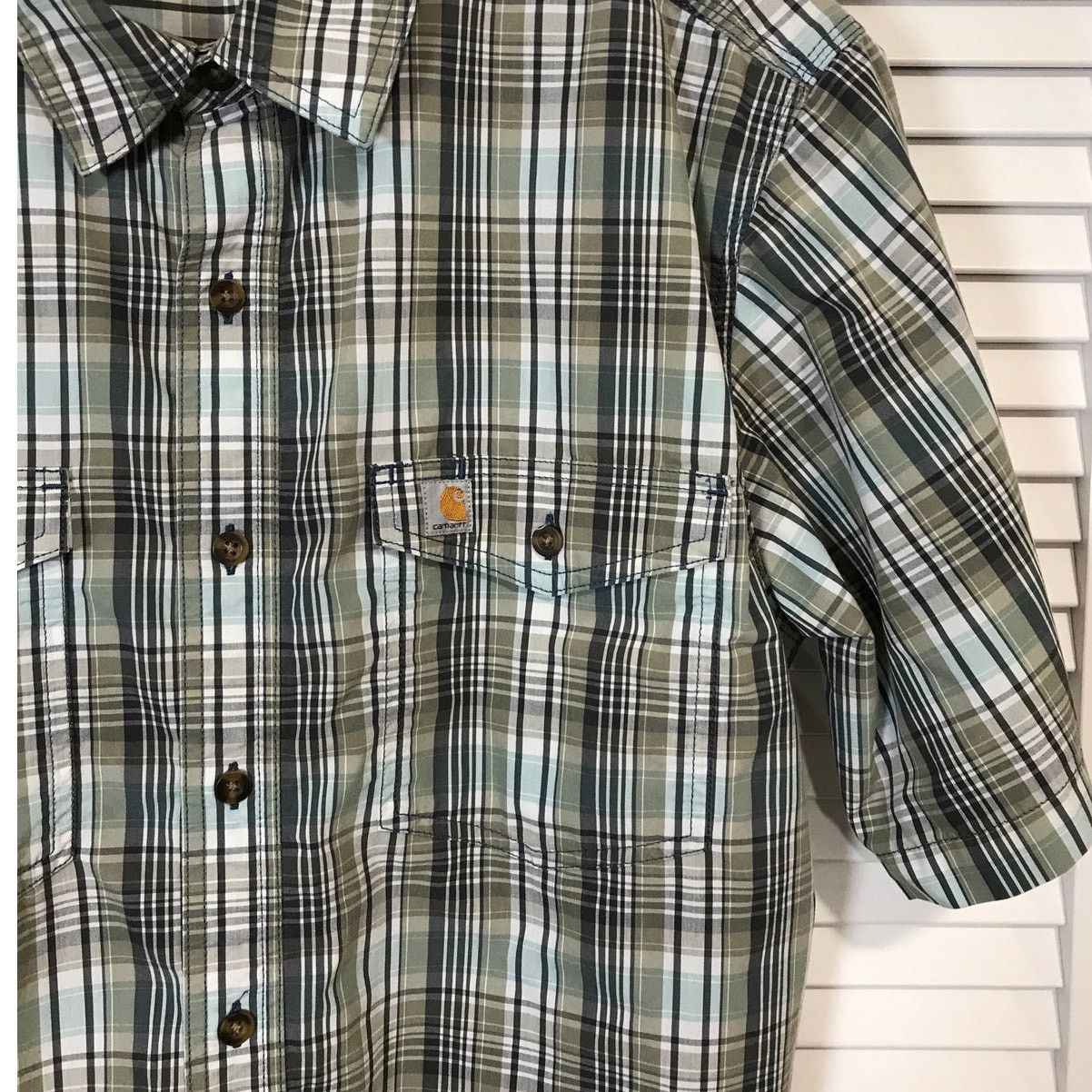 Carhartt Carhartt Force Gray White Plaid Fast Dry Shirt Men L Size US L / EU 52-54 / 3 - 3 Thumbnail