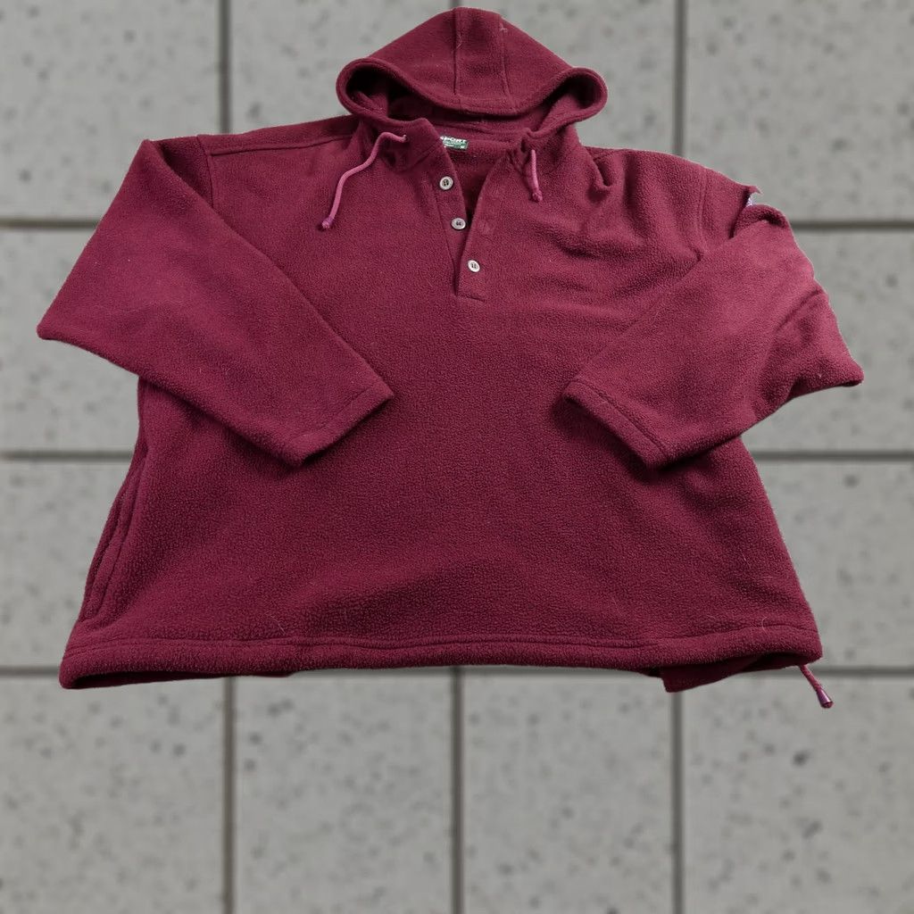 Abercrombie & Fitch VINTAGE Abercrombie & Fitch Hoodie Mens L Red Purple Henley Pullover Fleece Jacket USA Size US L / EU 52-54 / 3 - 1 Thumbnail