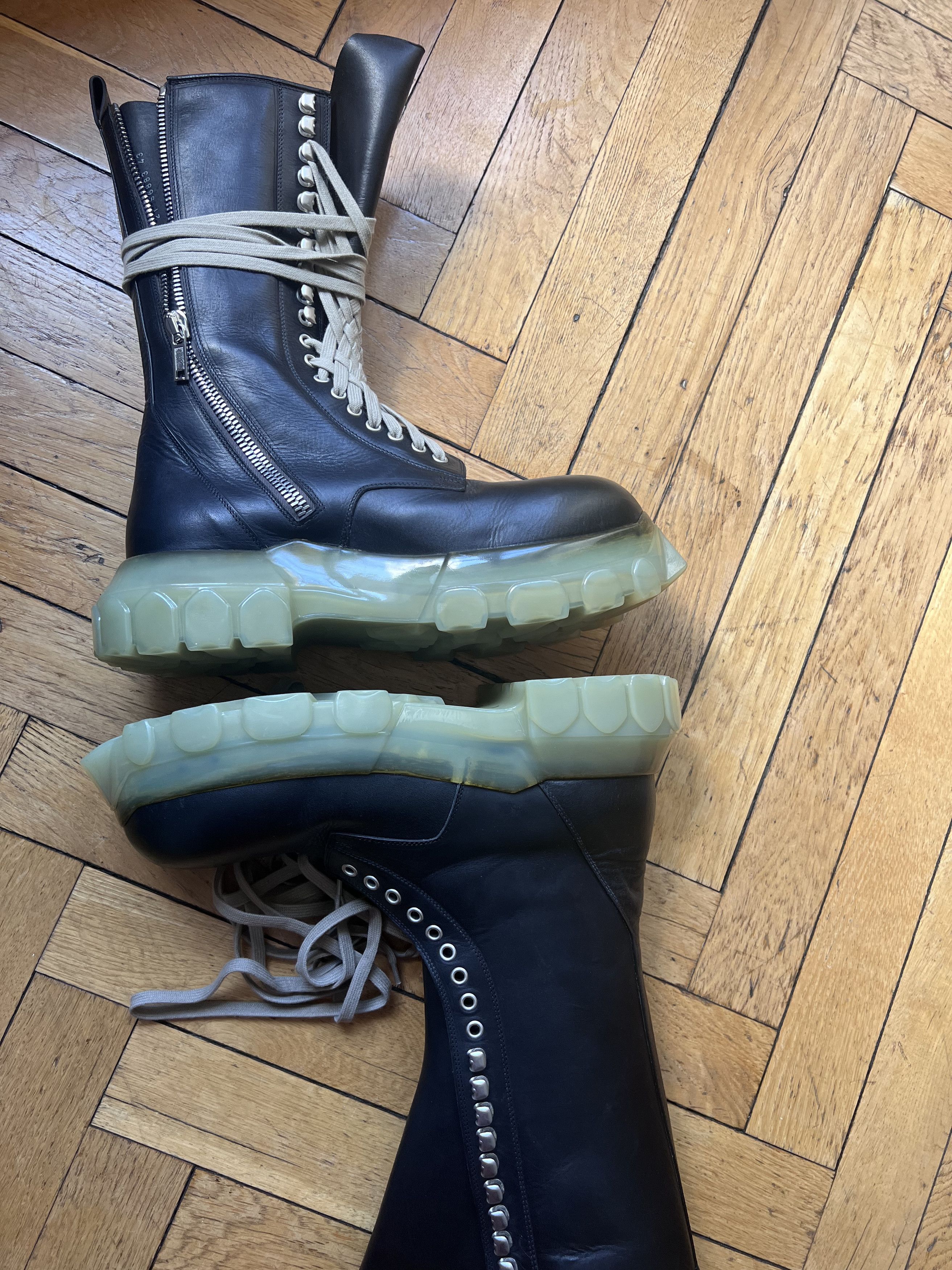 Rick Owens Mega Lace Bozo Tractor Boot Clear Sole New+Receipt Size US 10 / EU 43 - 23 Thumbnail
