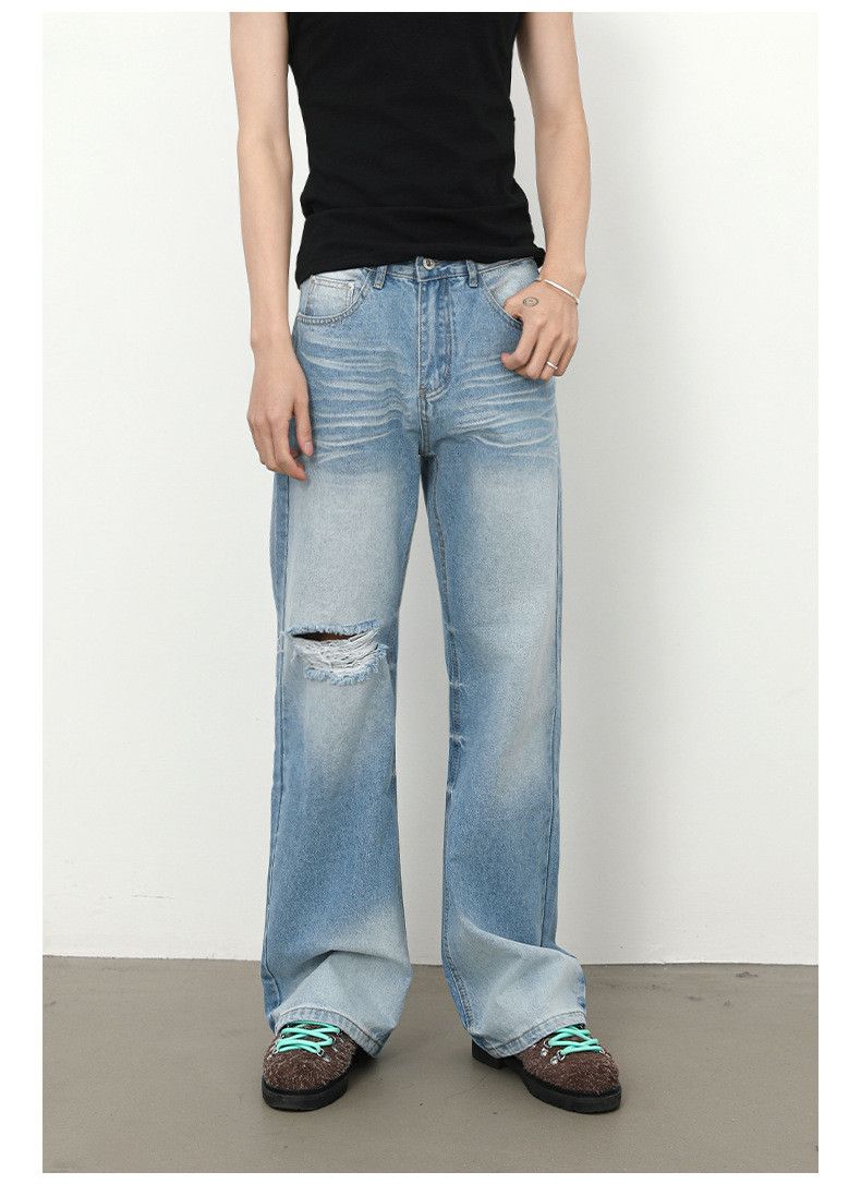Japanese Brand × Jean American high street ripped blue washed bootcut jeans Size US 34 / EU 50 - 2 Thumbnail