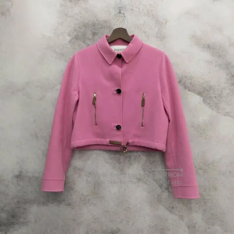 Valentino Valentino Pink Wool Jacket for Women . Size L / US 10 / IT 46 - 1 Thumbnail