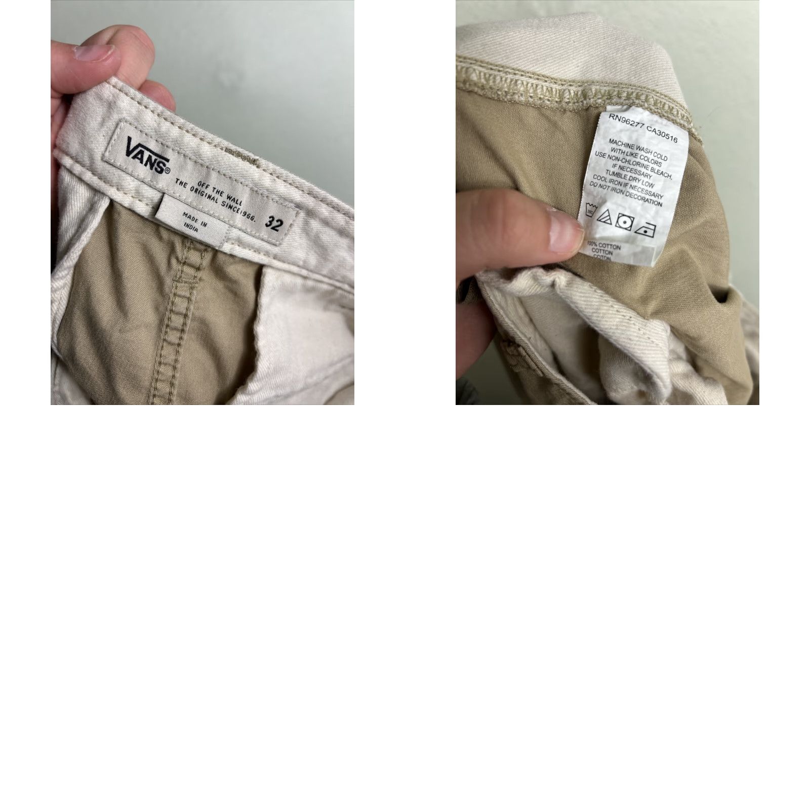 Vans Vans Cargo Shorts Mens 32 Beige Cotton Waist Fasteners Size US 32 / EU 48 - 9 Thumbnail