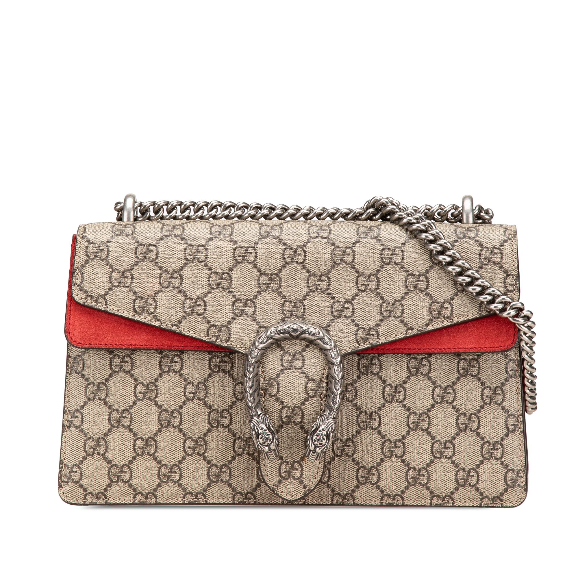 Gucci Small GG Supreme Dionysus Shoulder Bag in Brown, Women's