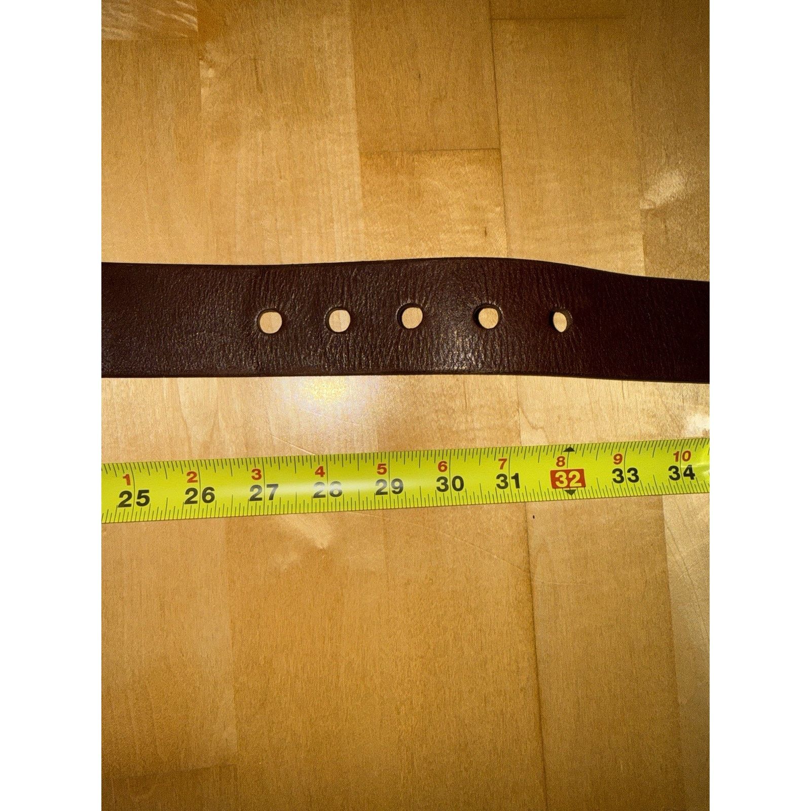 Other VTG JF Brown Leather Belt Brass Buckle 30 Size ONE SIZE - 3 Thumbnail