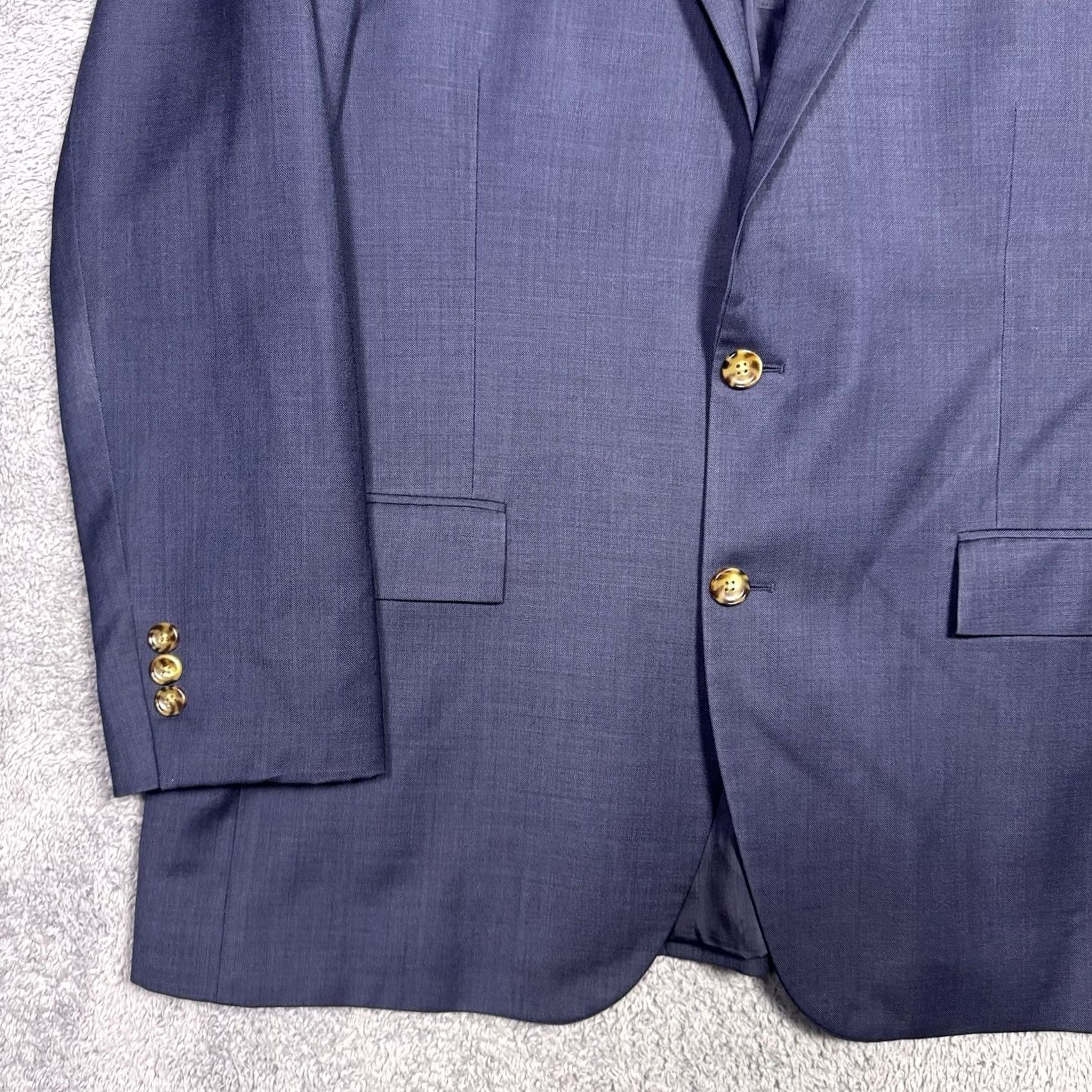 J.Crew J Crew Thompson Blazer Mens 44L Slim Sport Coat Blue Wool 100% Jacket Size 44R - 2 Thumbnail