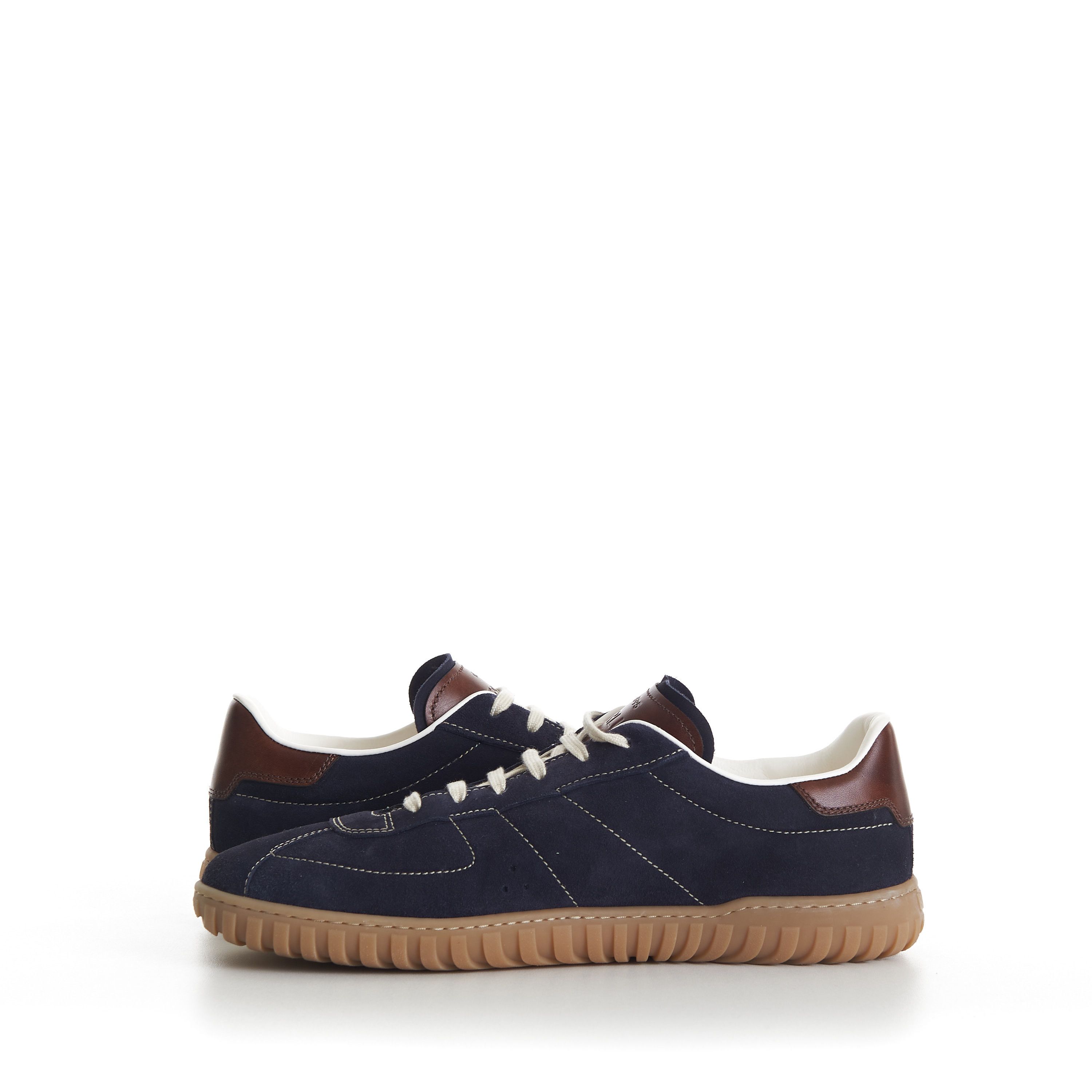 Berluti Navy Trainer Suede Sneaker - Scritto, Patina Leather Heel Size US 7 / EU 40 - 9 Thumbnail