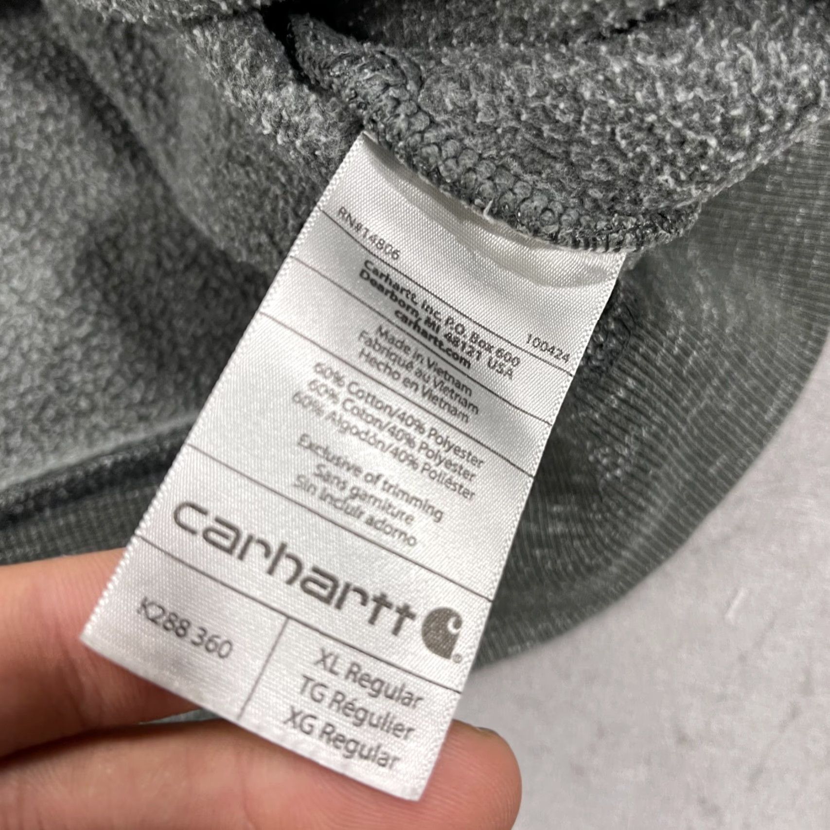 Carhartt VINTAGE Carhartt Hoodie Mens XL Gray Loose Fit Midweight Sweatshirt Workwear K288 Size US XL / EU 56 / 4 - 7 Thumbnail