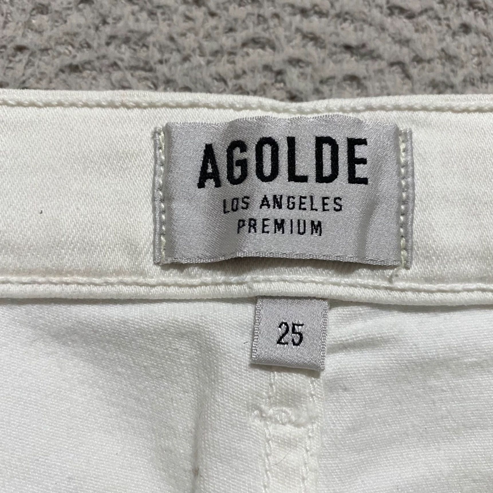 Agolde AGOLDE Womens Jeans White Light Wash 25 High Rise Slim Straight 5-Pocket Denim Size 42" / US 20 - 3 Thumbnail
