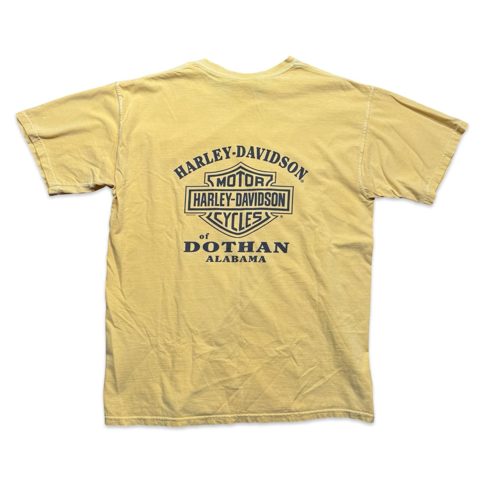 Harley Davidson Harley-Davidson Dothan Alabama Graphic Yellow Ringspun Tee Size US L / EU 52-54 / 3 - 2 Thumbnail