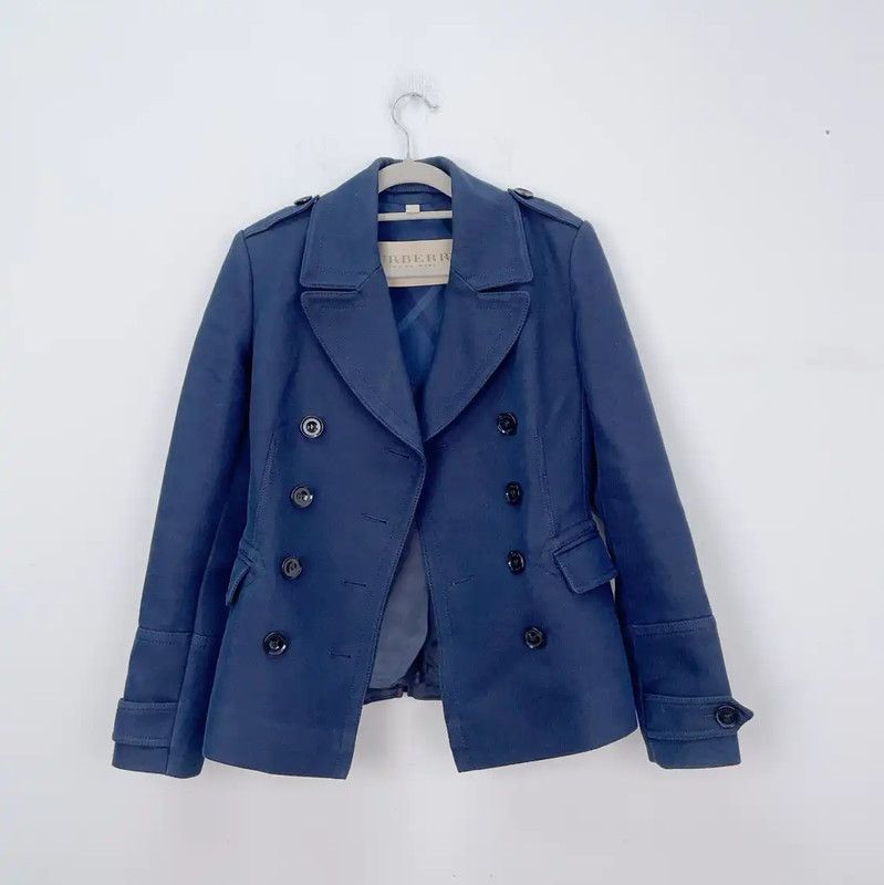 Burberry Burberry Women's Blue Cotton Trench Coat Size XS / US 0-2 / IT 36-38 - 1 Thumbnail