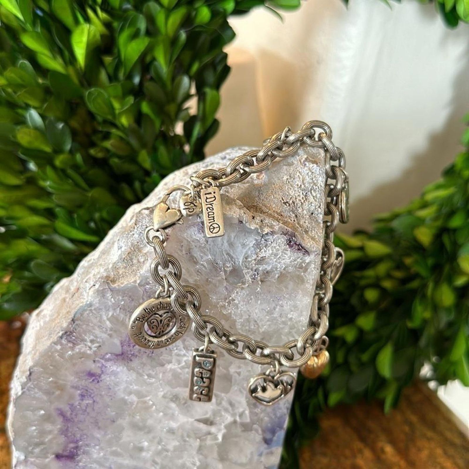 Designer Brighton Retired Charming Silver Bracelet Earth Size ONE SIZE - 4 Thumbnail