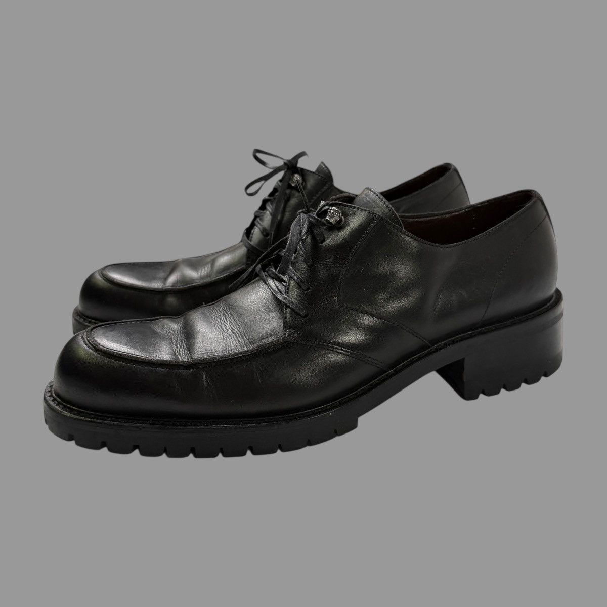 Versace Versace lug sole black leather derbys Size US 10 / EU 43 - 1 Thumbnail
