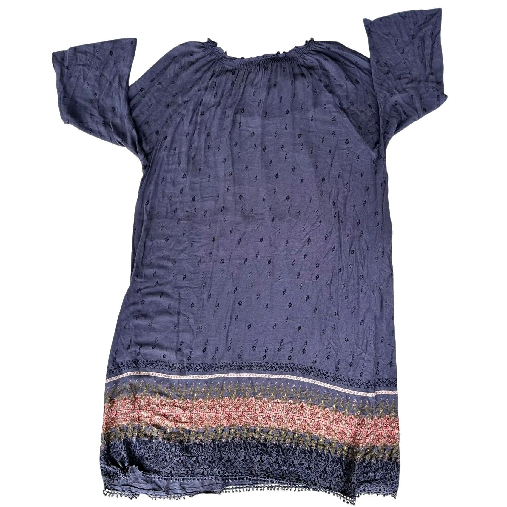 Other Vintage Chadwicks of Boston Dress XL Blue Tassels Hippie Bo Size XL / US 12-14 / IT 48-50 - 5 Thumbnail