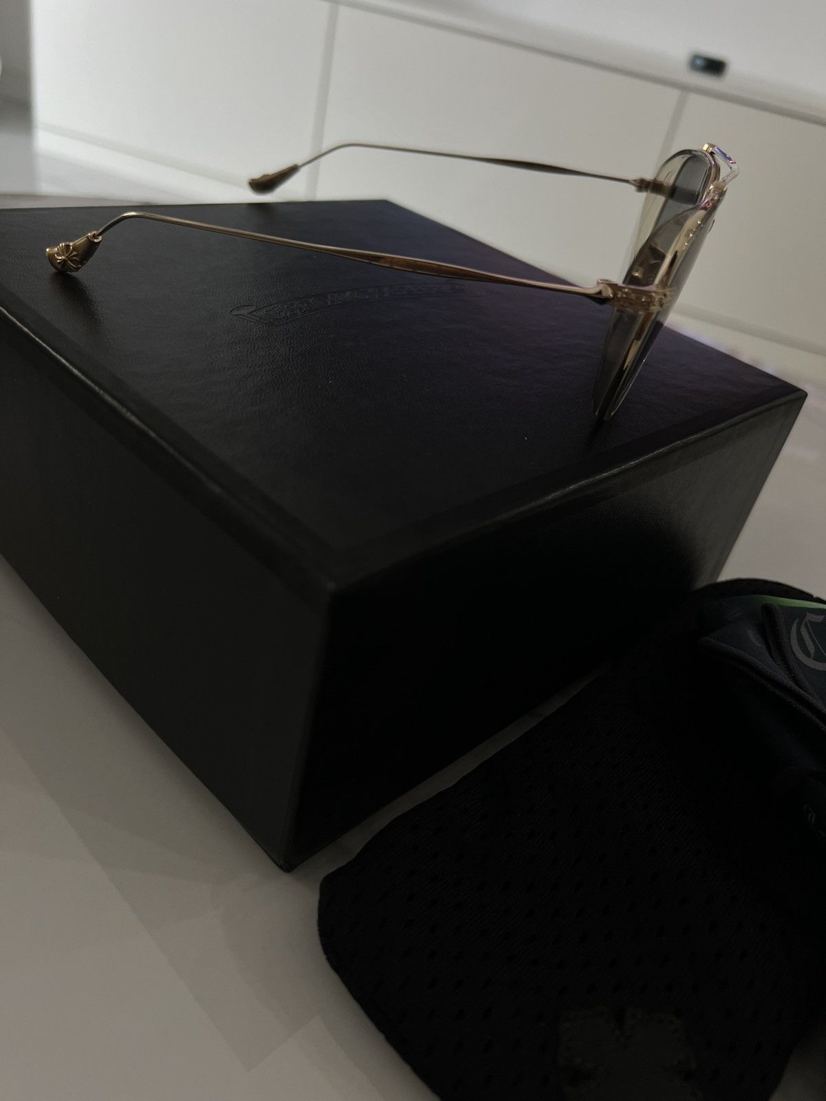Chrome Hearts Chrome Hearts „Whisker Biscuit“ Gold Aviator Glasses Size ONE SIZE - 4 Thumbnail