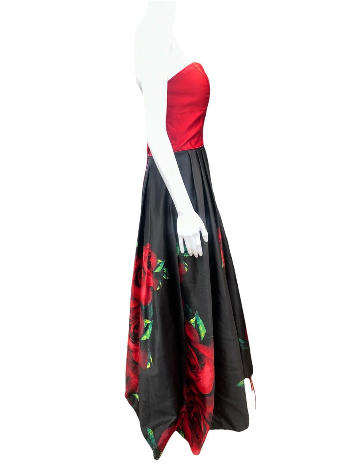 Other Blondies prom dress size 9 red black with rose Corset top Size L / US 10 / IT 46 - 3 Thumbnail