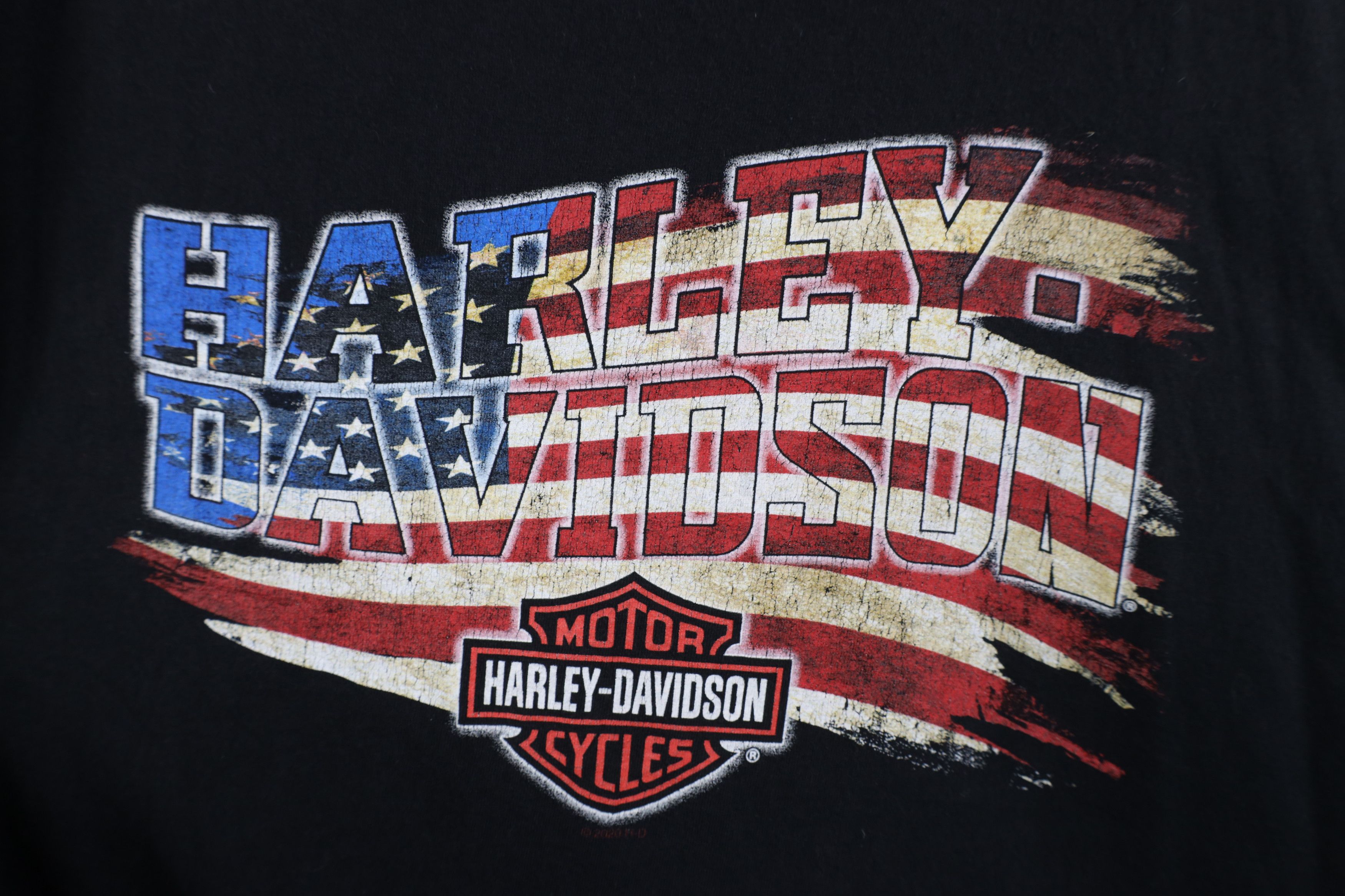 Harley Davidson × Vintage Y2K Harley Davidson Big Logo USA Flag Short Sleeve T-Shirt Size US XXL / EU 58 / 5 - 4 Thumbnail