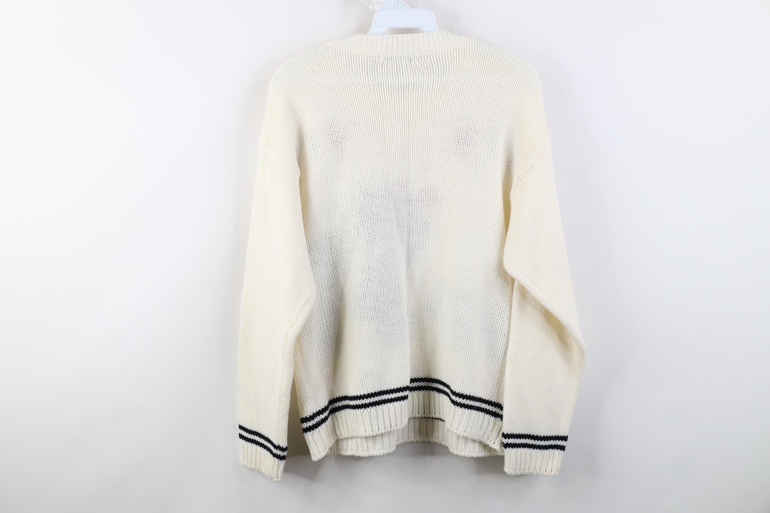 Vintage Vintage 80s 90s Abstract Dog Flower Heart Ribbed Sweater Size L / US 10 / IT 46 - 9 Thumbnail