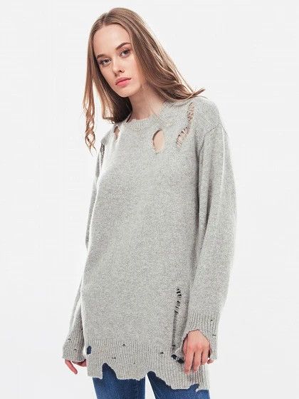 Diesel 🇮🇹 Diesel Distressed Alpaca Wool Knit Sweater Made in Italy Size L / US 10 / IT 46 - 2 Thumbnail