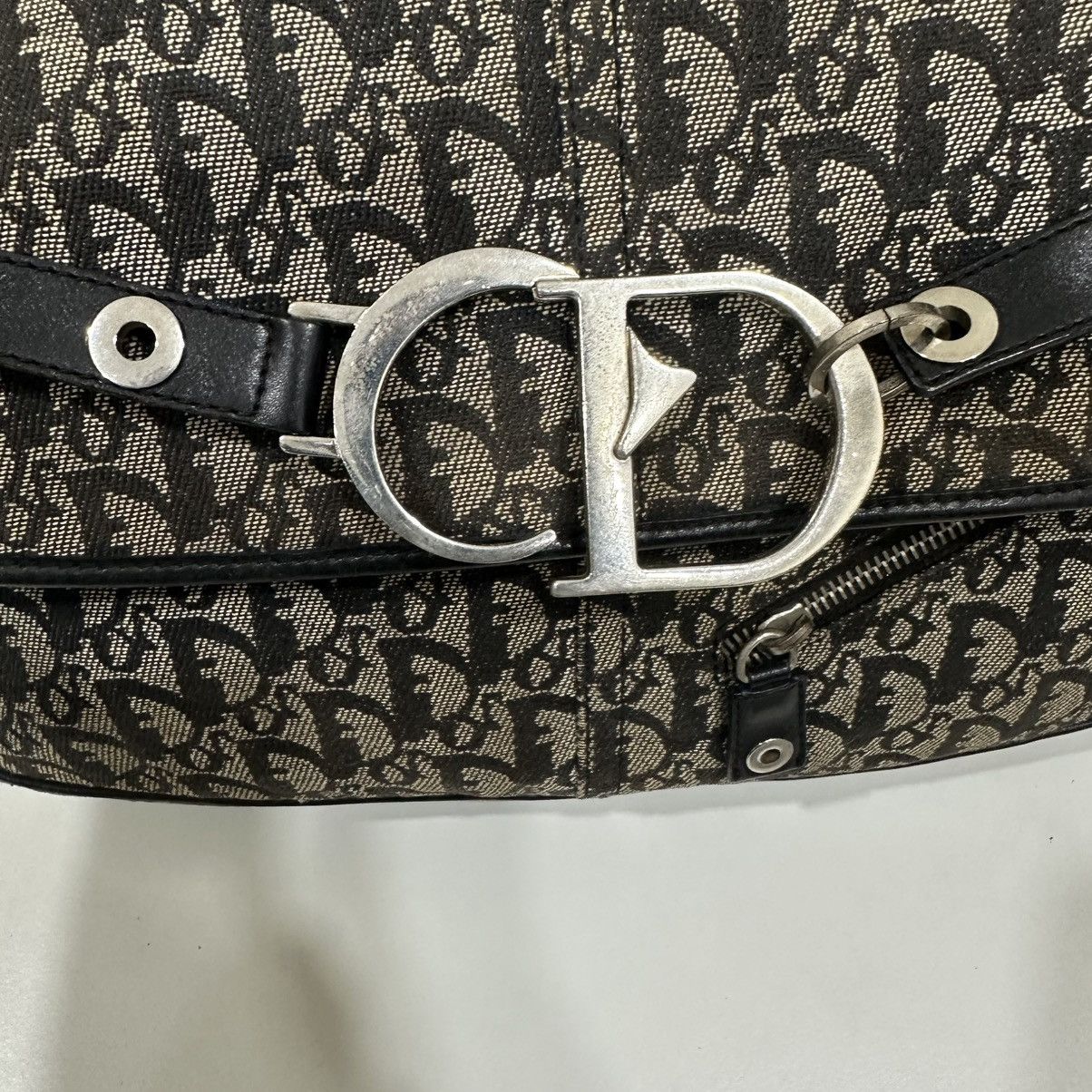 Dior CHRISTIAN DIOR OBLIQUE CANVAS MESSENGER CD BIG LOGO BAG Size ONE SIZE - 8 Thumbnail