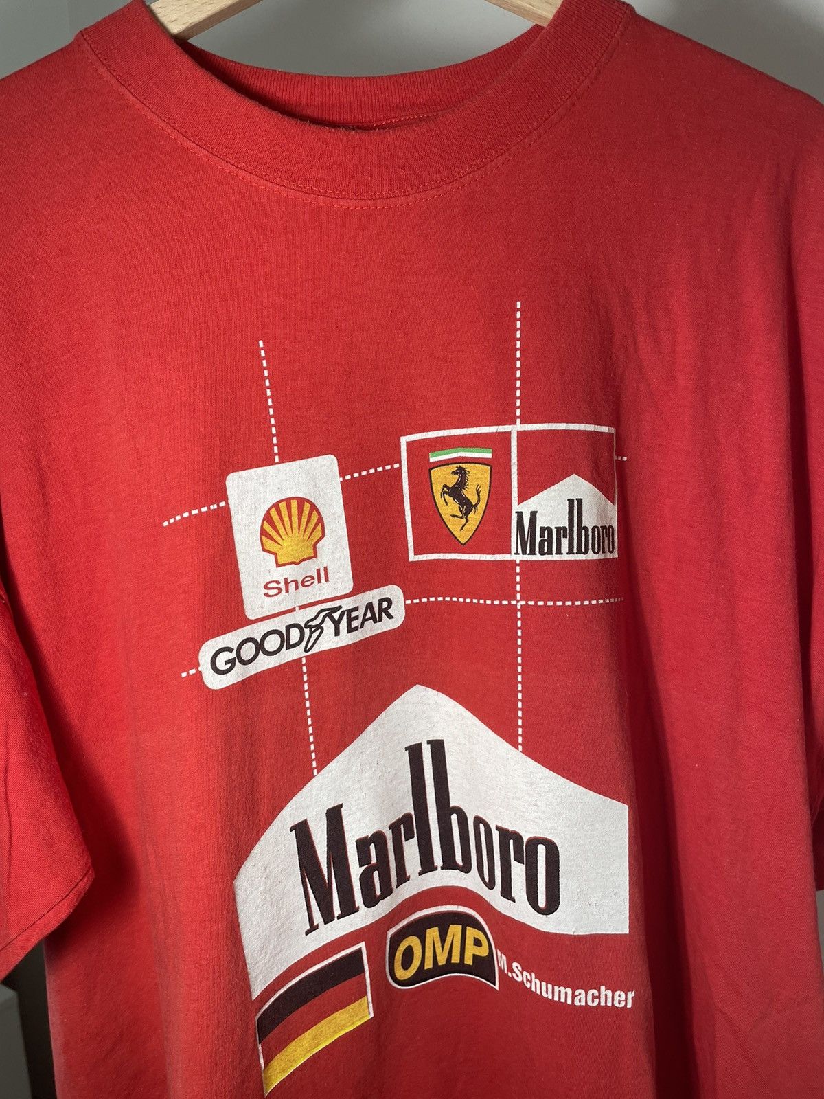 Ferrari × Marlboro × Vintage Vintage M.Schumacher Ferrari Malboro T-shirt Size US XXL / EU 58 / 5 - 4 Thumbnail