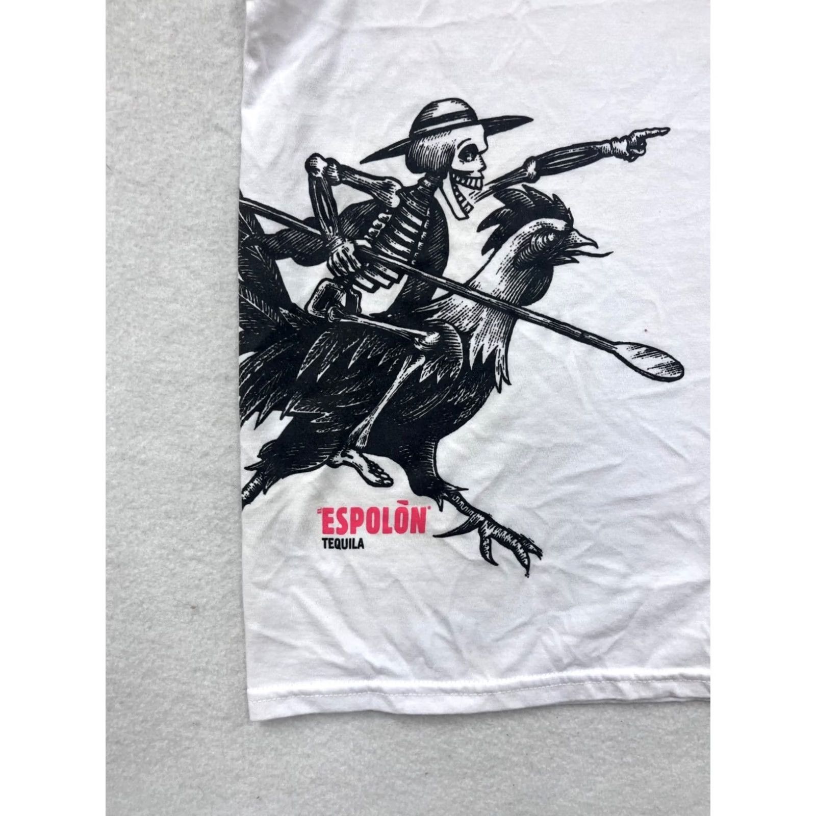 Vintage Espolón Tequila Skeleton Graphic White Tank Top S Mens Sleeveless T-Shirt Shirt Built-in Rooster Graphic White S Size US S / EU 44-46 / 1 - 4 Thumbnail