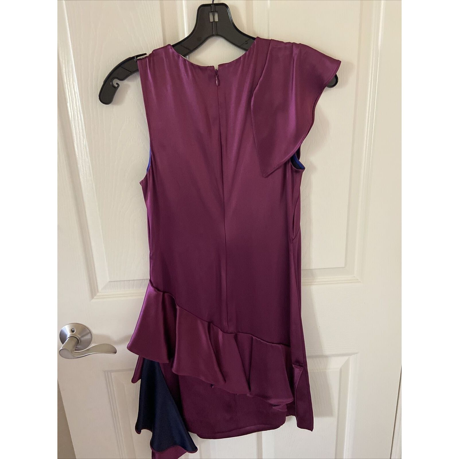 Diane von Furstenberg Diane Von Furstenberg Cross Body Ruffle Dress Purple Size 0 Size XS / US 0-2 / IT 36-38 - 5 Thumbnail