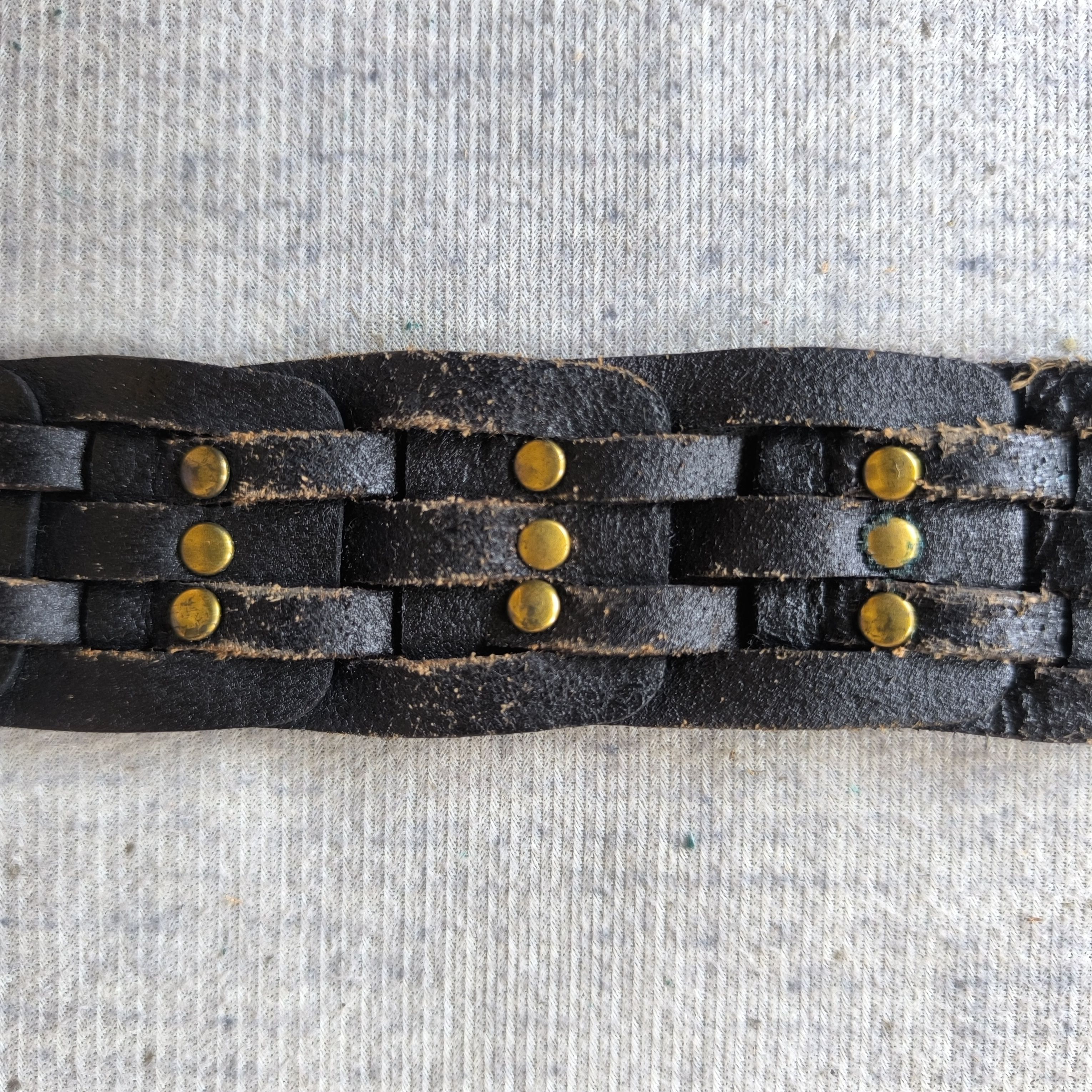 14th Addiction 🕸️Japan solid brass art stud punk style leather belt Size ONE SIZE - 7 Thumbnail