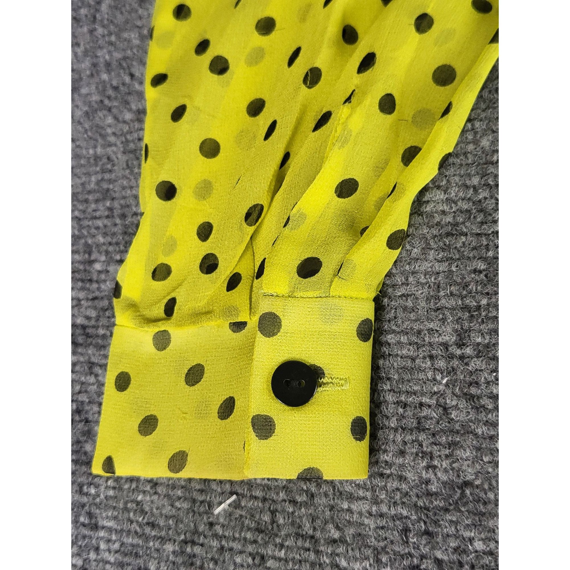 MAGGY LONDON Maggy London Polkadot Silk Blouses Women Sz 14 Yellow Black Size XL / US 12-14 / IT 48-50 - 6 Thumbnail
