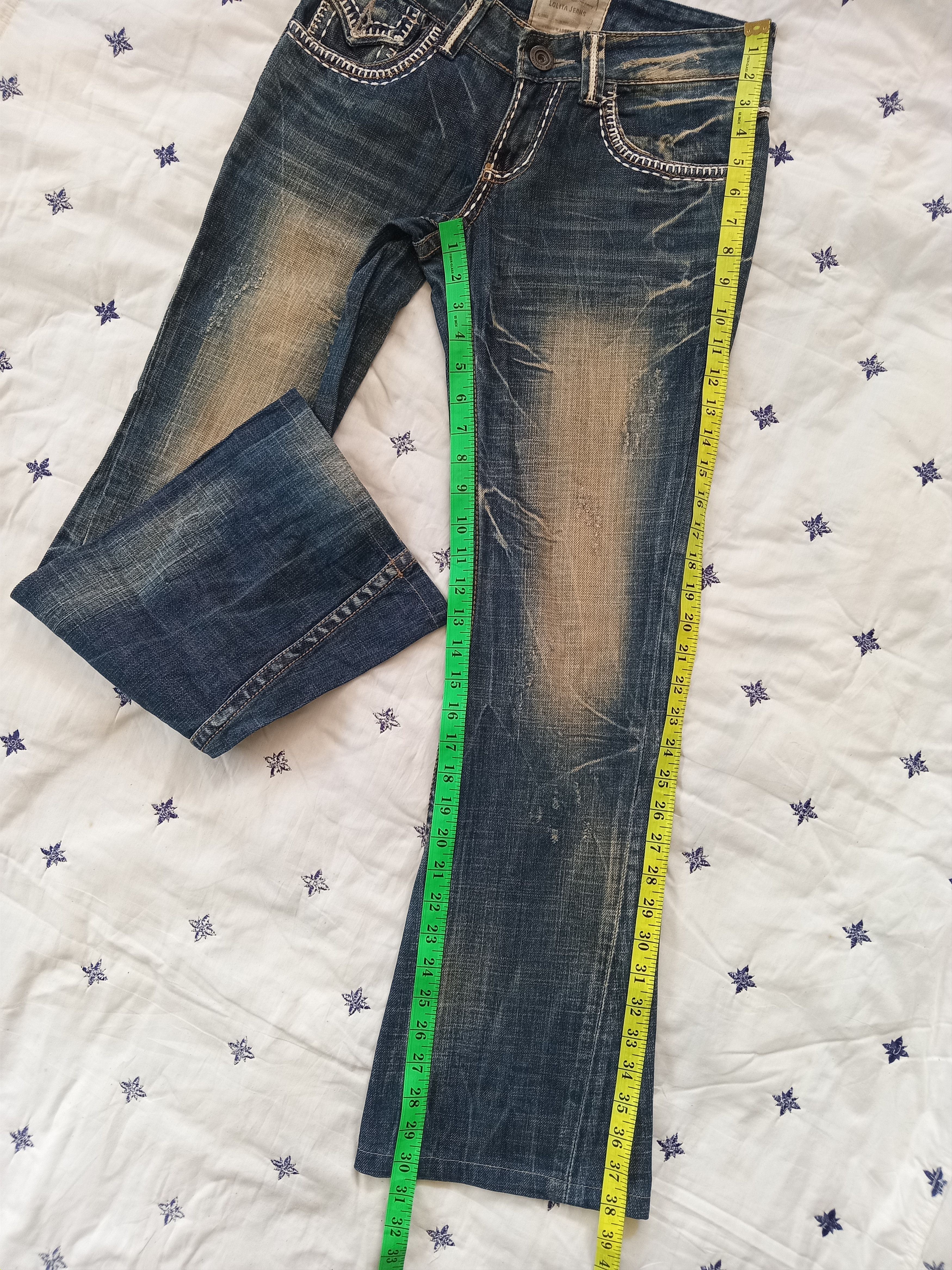 Japanese Brand LOLITA💥 Distressed Flare Lowrise Jeans Size US 29 - 3 Thumbnail