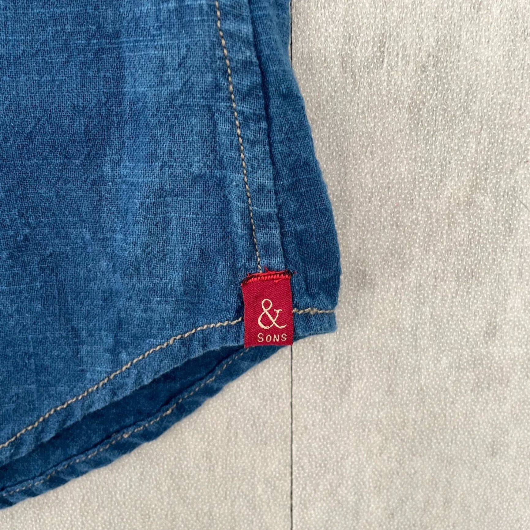 CO & Sons Garment Co Shirt Mens M Adult Medium Blue Button Up Pocket Cotton Shirt Size US M / EU 48-50 / 2 - 4 Thumbnail
