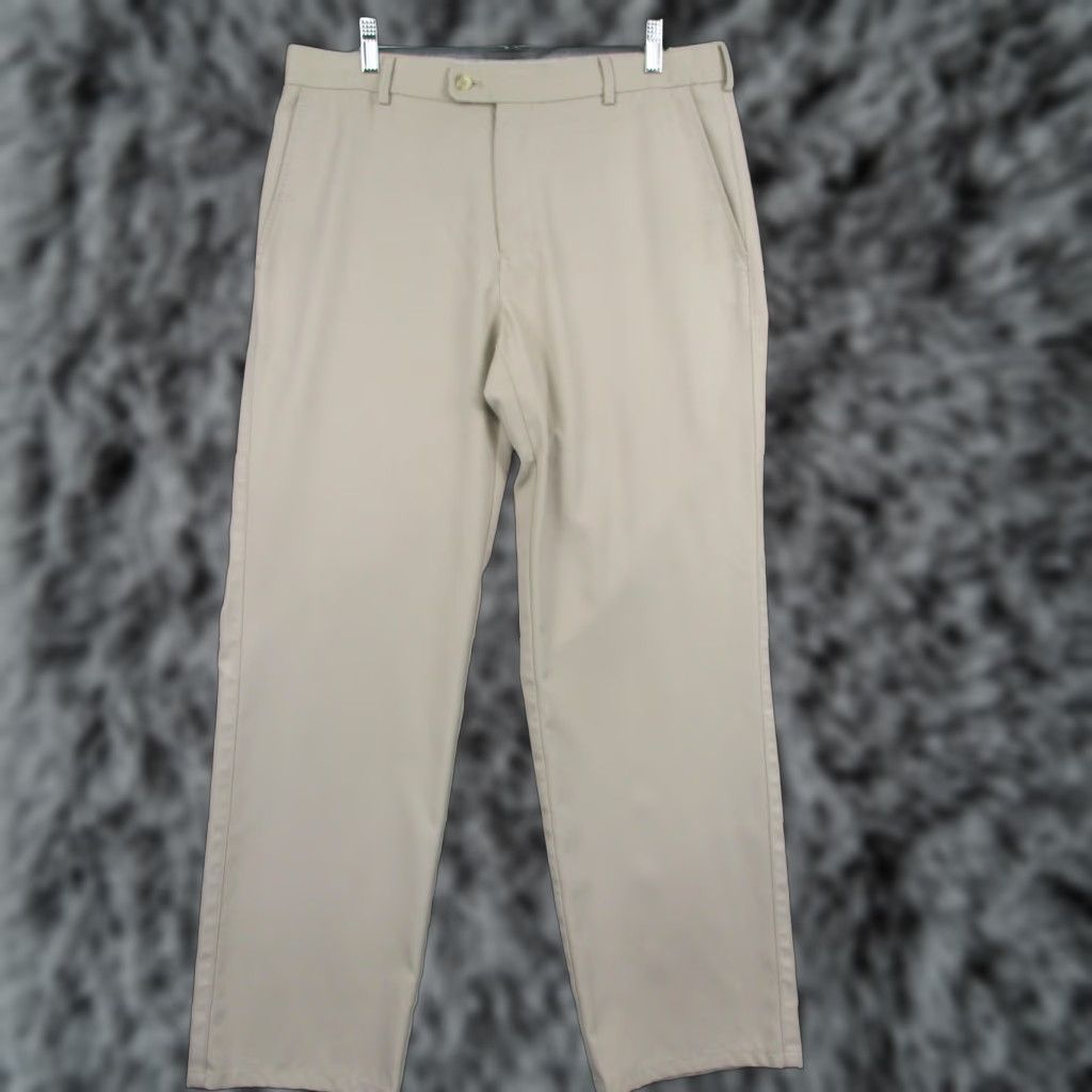 Peter Millar Peter Millar Pants Mens 34x34 Khakis Beige Golf Performance Wicking 100% Polyester Pockets Regular Adult Mens Size US 34 / EU 50 - 1 Thumbnail